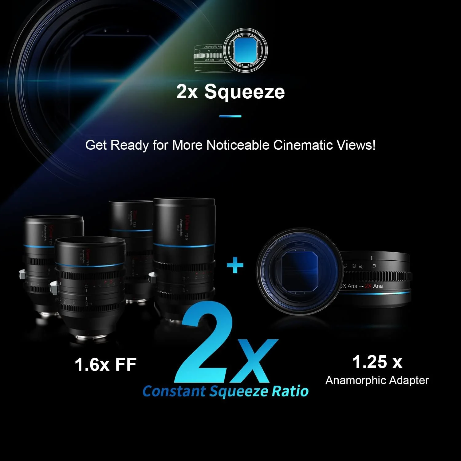 ست لنز آنامورفیک فول فریم SIRUI T2.9 1.6X با مانت Z به همراه آداپتور آنامورفیک 1.25x (35mm, 50mm, 75mm, 100mm) ست لنز آنامورفیک فول فریم SIRUI T2.9 1.6X با مانت Z به همراه آداپتور آنامورفیک 1.25x (35mm, 50mm, 75mm, 100mm)