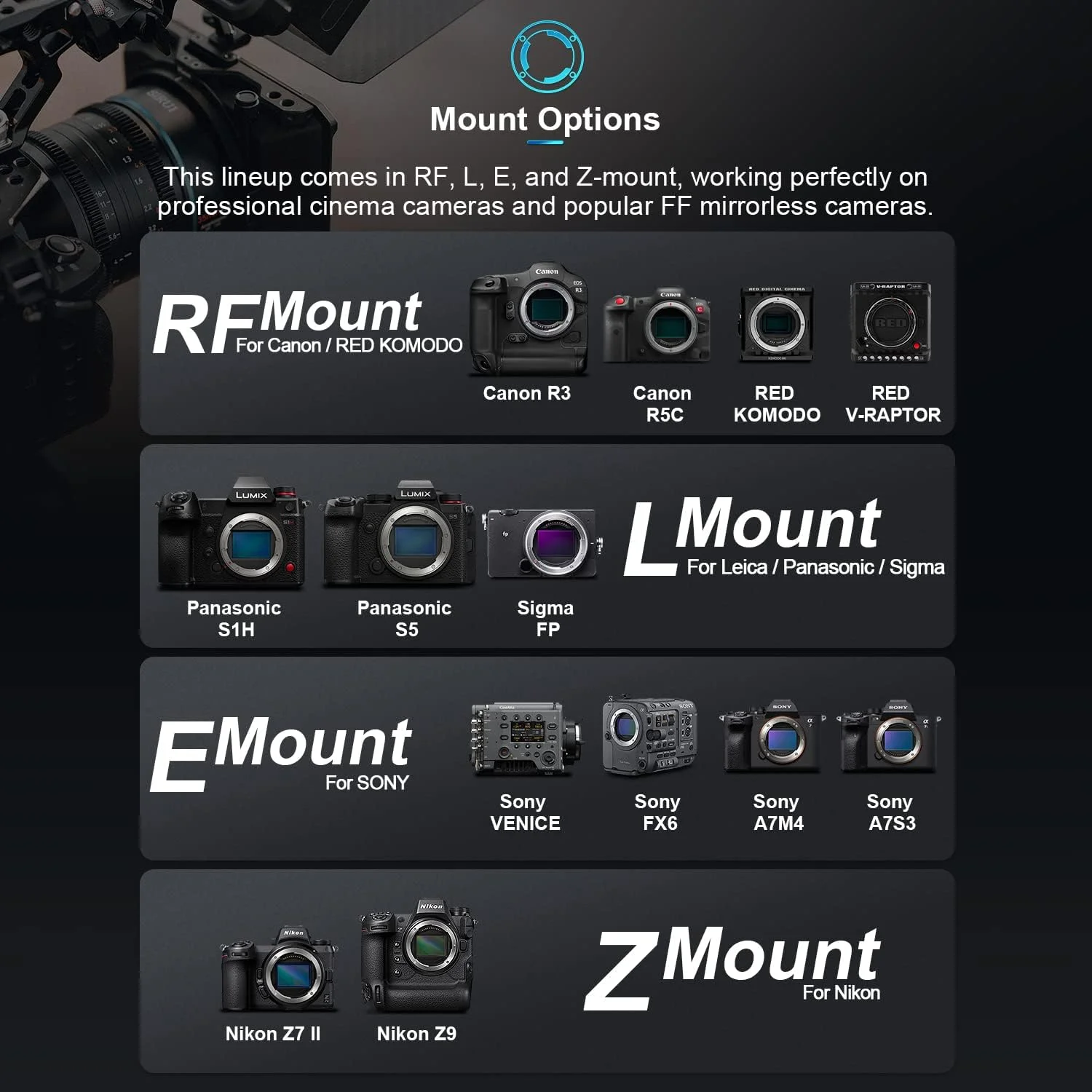 ست لنز آنامورفیک فول فریم SIRUI T2.9 1.6X با مانت Z به همراه آداپتور آنامورفیک 1.25x (35mm, 50mm, 75mm, 100mm) ست لنز آنامورفیک فول فریم SIRUI T2.9 1.6X با مانت Z به همراه آداپتور آنامورفیک 1.25x (35mm, 50mm, 75mm, 100mm)