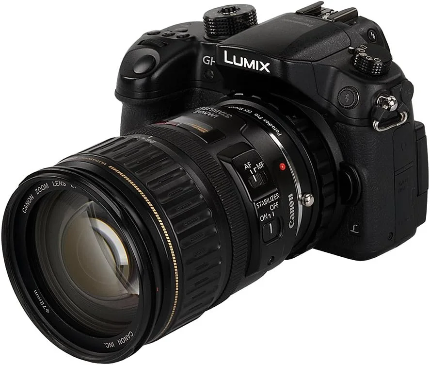 آداپتور نصب لنز قابل تنظیم Fotodiox DLX - لنزهای Canon EOS (EF/EF-S) D/SLR به بدنه دوربین بدون آینه Micro Four Thirds (MFT, M4/3) با هلیکوئید فوکوس ماکرو و فیلترهای مغناطیسی
