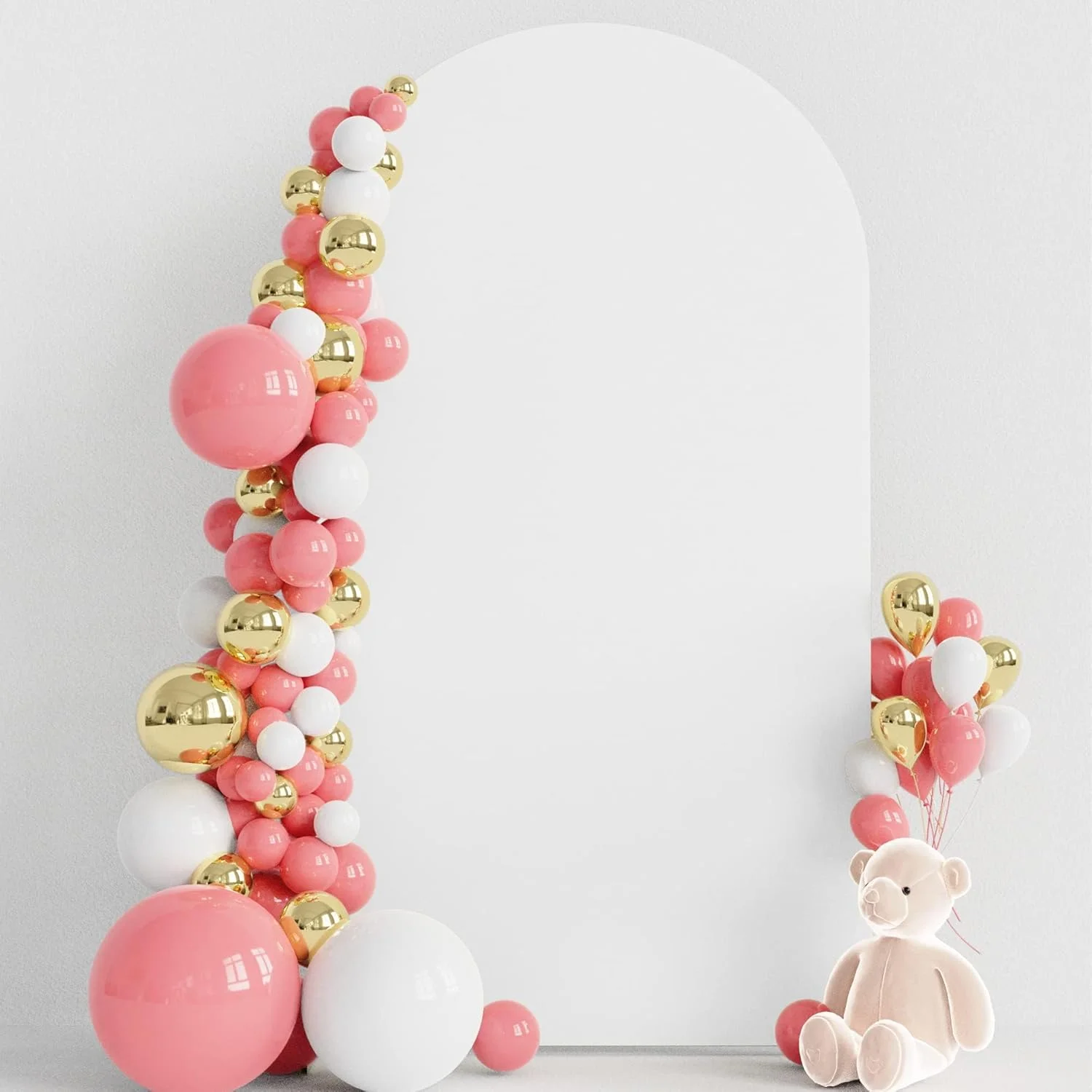 روکش پس زمینه طاق عروسی Wokceer 2.2 متری، روکش اسپندکس سفید رنگ مناسب برای طاق های عروسی با سر گرد، روکش پس زمینه طاق کیارا برای دکوراسیون جشن تولد، مراسم و مهمانی