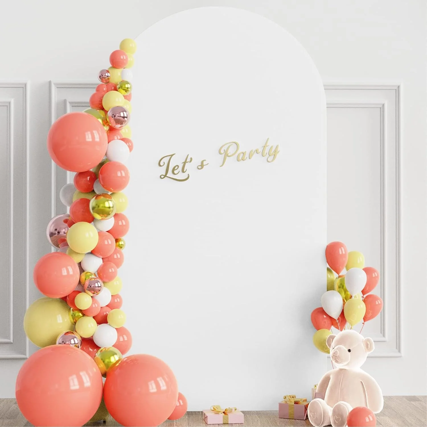 روکش پس زمینه طاق عروسی Wokceer 2.2 متری، روکش اسپندکس سفید رنگ مناسب برای طاق های عروسی با سر گرد، روکش پس زمینه طاق کیارا برای دکوراسیون جشن تولد، مراسم و مهمانی