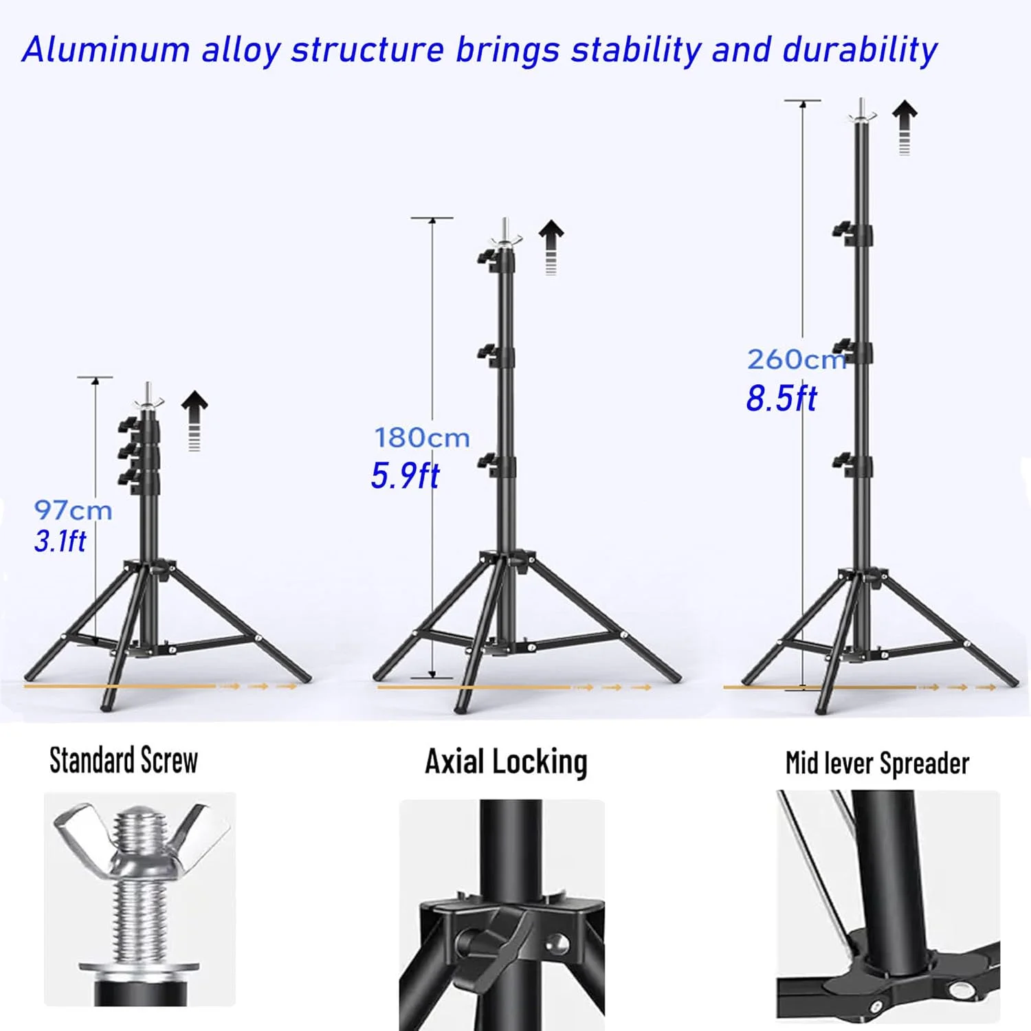 پایه پس زمینه 2.6x3 متری با پرده کروماکی سفید و مشکی 2x3 متری، کیت سیستم پشتیبانی نگهدارنده پس زمینه قابل تنظیم، گیره برای عکاسی استودیویی، فیلمبرداری، پرتره و عکاسی از محصول پایه پس زمینه 2.6x3 متری با پرده کروماکی سفید و مشکی 2x3 متری، کیت سیستم پشتیبانی نگهدارنده پس زمینه قابل تنظیم، گیره برای عکاسی استودیویی، فیلمبرداری، پرتره و عکاسی از محصول