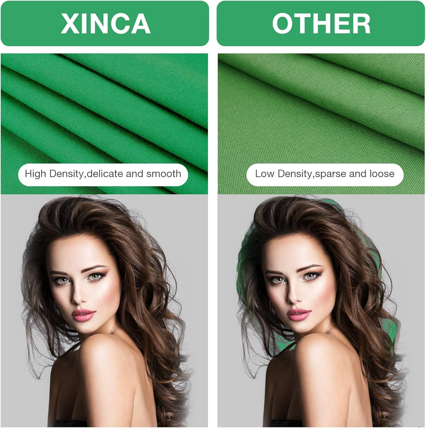 پرده سبز کروماکی، 2 متر در 3 متر، پس زمینه عکاسی پرتابل، پارچه موسلین خالص و تاشو برای استودیو عکس، پخش زنده، جلسات زوم و بازی