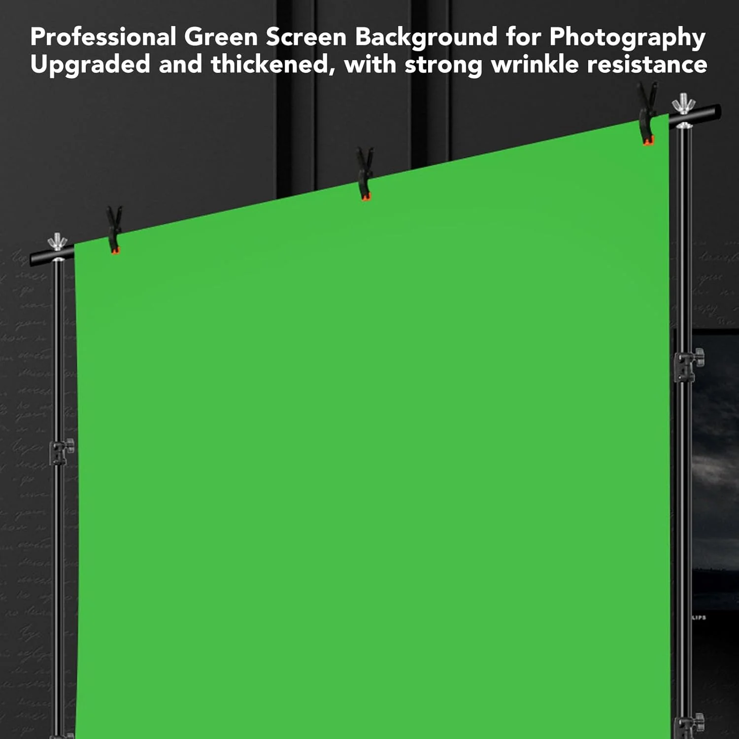 پس زمینه پرده سبز عکاسی 2x3 متری، با کاربردهای چندگانه برای پخش زنده و تولید ویدیو