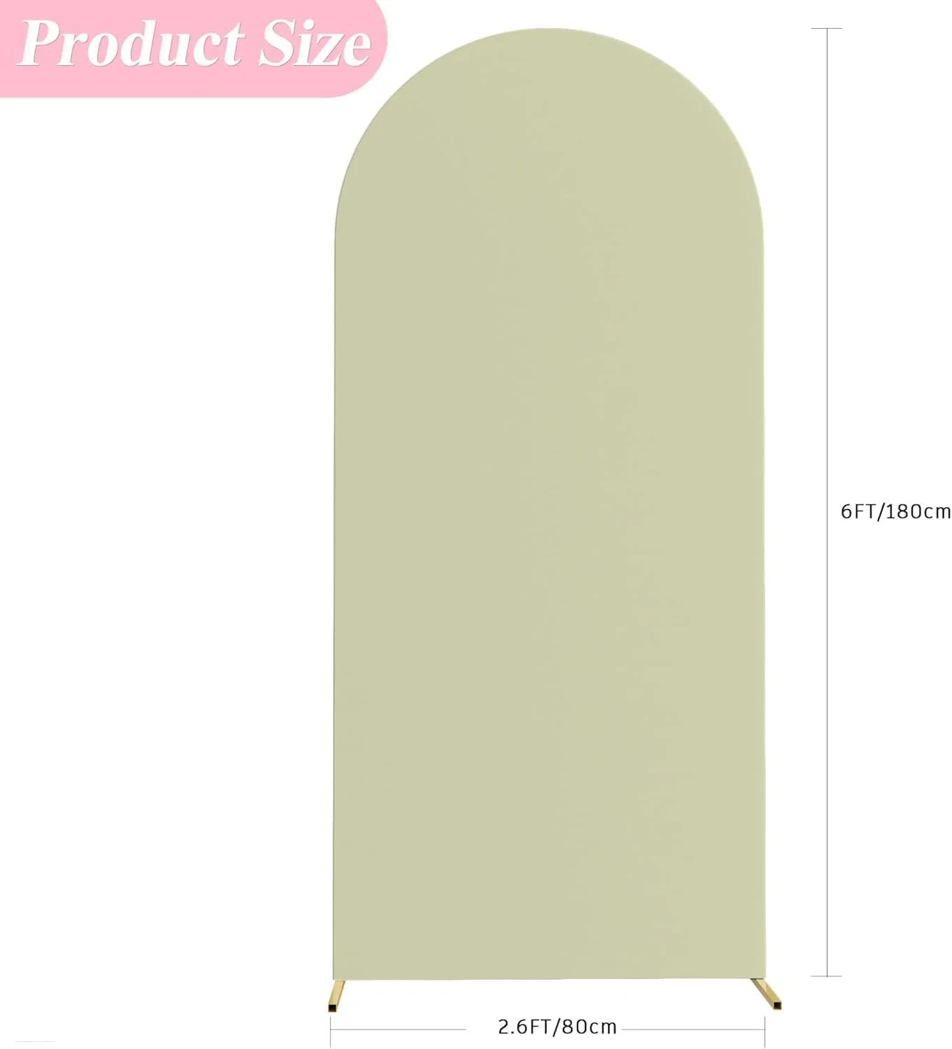 روکش طاق عروسی، روکش طاق اسپندکس سفید برای پایه پس زمینه کیارا با سر گرد، مناسب برای تزئینات جشن تولد عروسی (سبز، 6 فوت)