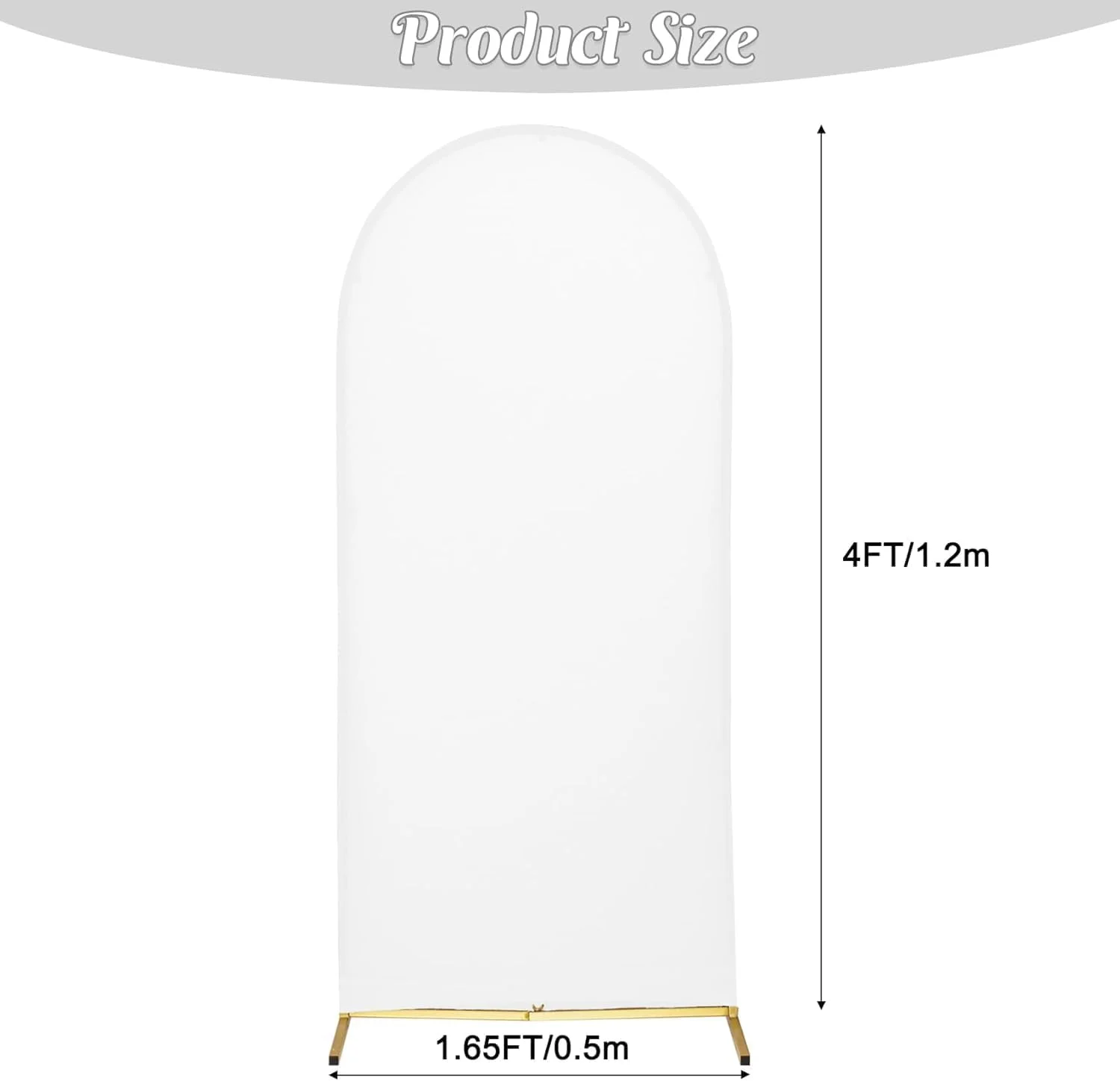 روکش طاق اسپندکس 4 فوتی، روکش کششی و مناسب برای طاق عروسی، روکش پایه گرد، روکش دو طرفه، پس زمینه برای دکوراسیون جشن عروسی، تولد، مراسم و جشن نوزاد (سفید)