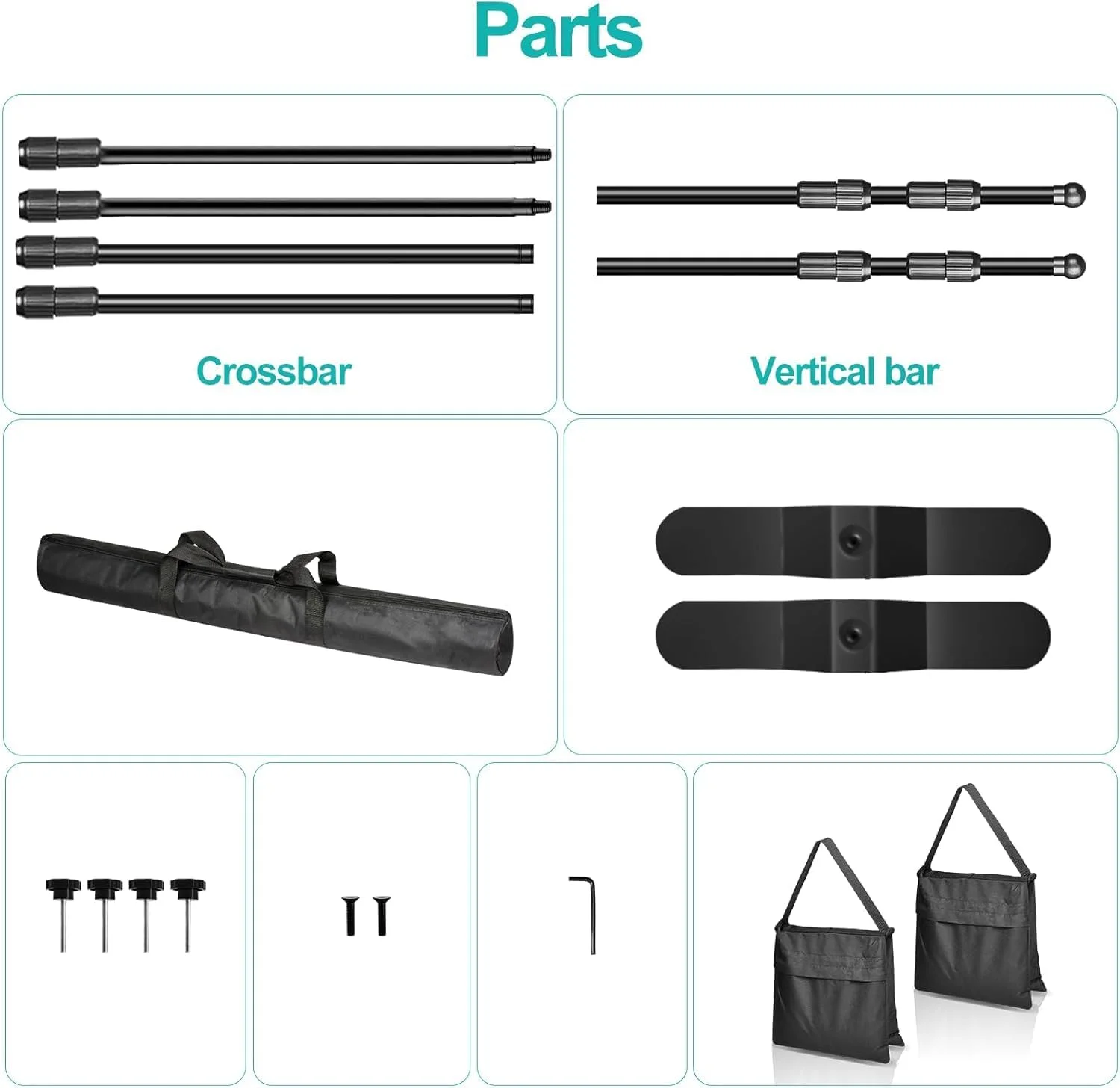 پایه بنر تلسکوپی 2.4x2.4 متری، قاب پس زمینه قابل تنظیم و مقاوم برای استودیو عکاسی، نمایشگاه تجاری، غرفه عکس، مهمانی و دکوراسیون عروسی (گیره ها شامل نمی شوند)