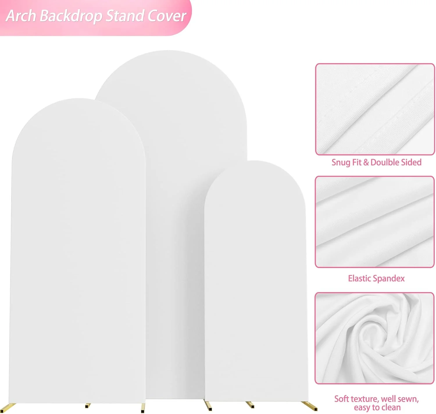 ست ۳ عددی روکش طاق عروسی Wokceer، روکش های کشی مناسب برای پایه طاق عروسی، روکش پس زمینه طاق Chiara با سر گرد برای دکوراسیون جشن تولد، مراسم و ضیافت، سایزهای ۱۲۰، ۱۵۰ و ۱۸۰ سانتی متر، سفید ست ۳ عددی روکش طاق عروسی Wokceer، روکش های کشی مناسب برای پایه طاق عروسی، روکش پس زمینه طاق Chiara با سر گرد برای دکوراسیون جشن تولد، مراسم و ضیافت، سایزهای ۱۲۰، ۱۵۰ و ۱۸۰ سانتی متر، سفید