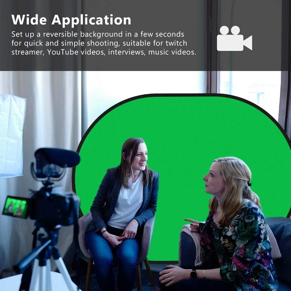 پس زمینه پرده سبز کروماکی قابل حمل برای استودیوی ویدئویی 150X200 سانتی متر 2 در 1 پس زمینه پرده سبز کروماکی قابل حمل برای استودیوی ویدئویی 150X200 سانتی متر 2 در 1