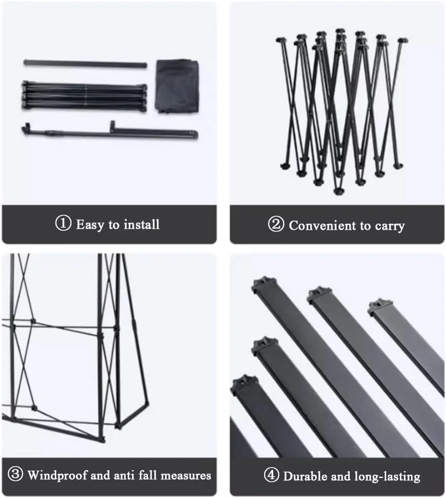 استند نمایشگاهی پاپ آپ پارچه ای به همراه کیف، قاب پس زمینه قابل حمل، مناسب برای کنسرت ها و مهمانی ها (رنگ: مشکی، سایز: 230x155cm) استند نمایشگاهی پاپ آپ پارچه ای به همراه کیف، قاب پس زمینه قابل حمل، مناسب برای کنسرت ها و مهمانی ها (رنگ: مشکی، سایز: 230x155cm)