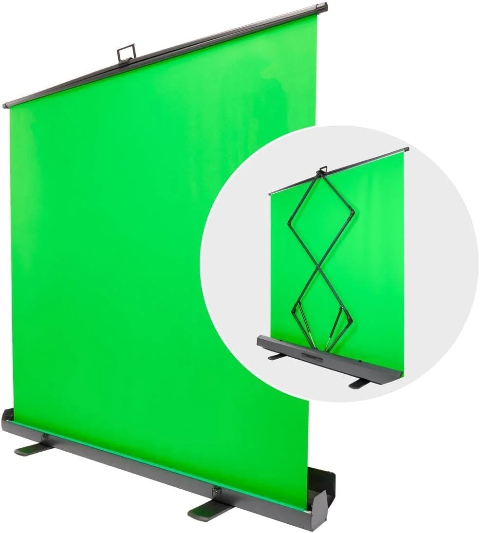 پس زمینه قابل حمل و کششی 1.5 * 2 متری، صفحه سبز ضد چروک با سیستم خود قفل شونده و کیف نگهداری آلیاژ آلومینیوم قابل حمل برای عکاسی