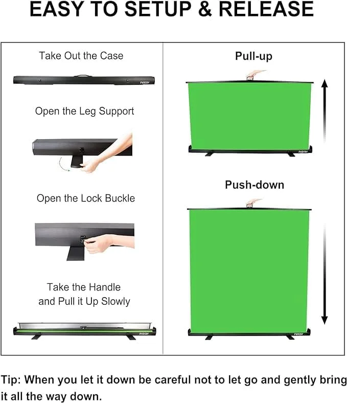 پس زمینه قابل حمل و کششی 1.5 * 2 متری، صفحه سبز ضد چروک با سیستم خود قفل شونده و کیف نگهداری آلیاژ آلومینیوم قابل حمل برای عکاسی