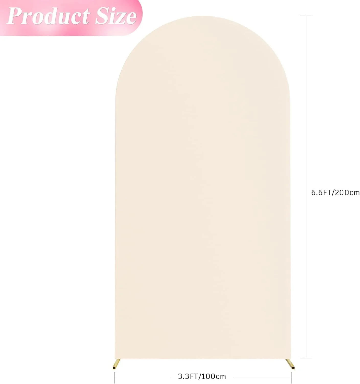 روکش طاق عروسی اسپندکس، روکش پایه طاق عروسی مناسب، روکش پس زمینه طاق گرد برای تزئینات جشن تولد، مراسم و ضیافت (بژ، 2 متر)