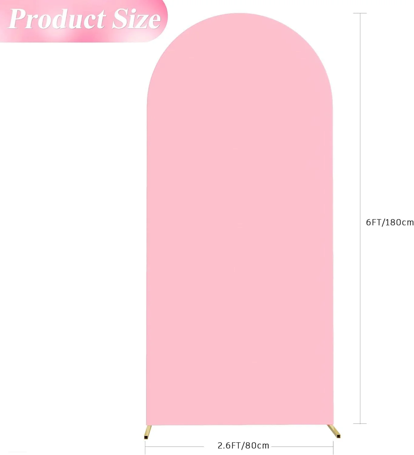 روکش طاق عروسی 1.8 متری، روکش طاق اسپندکس مناسب برای پایه طاق عروسی، روکش پس زمینه طاق گرد برای دکوراسیون جشن تولد، مراسم و ضیافت (صورتی)