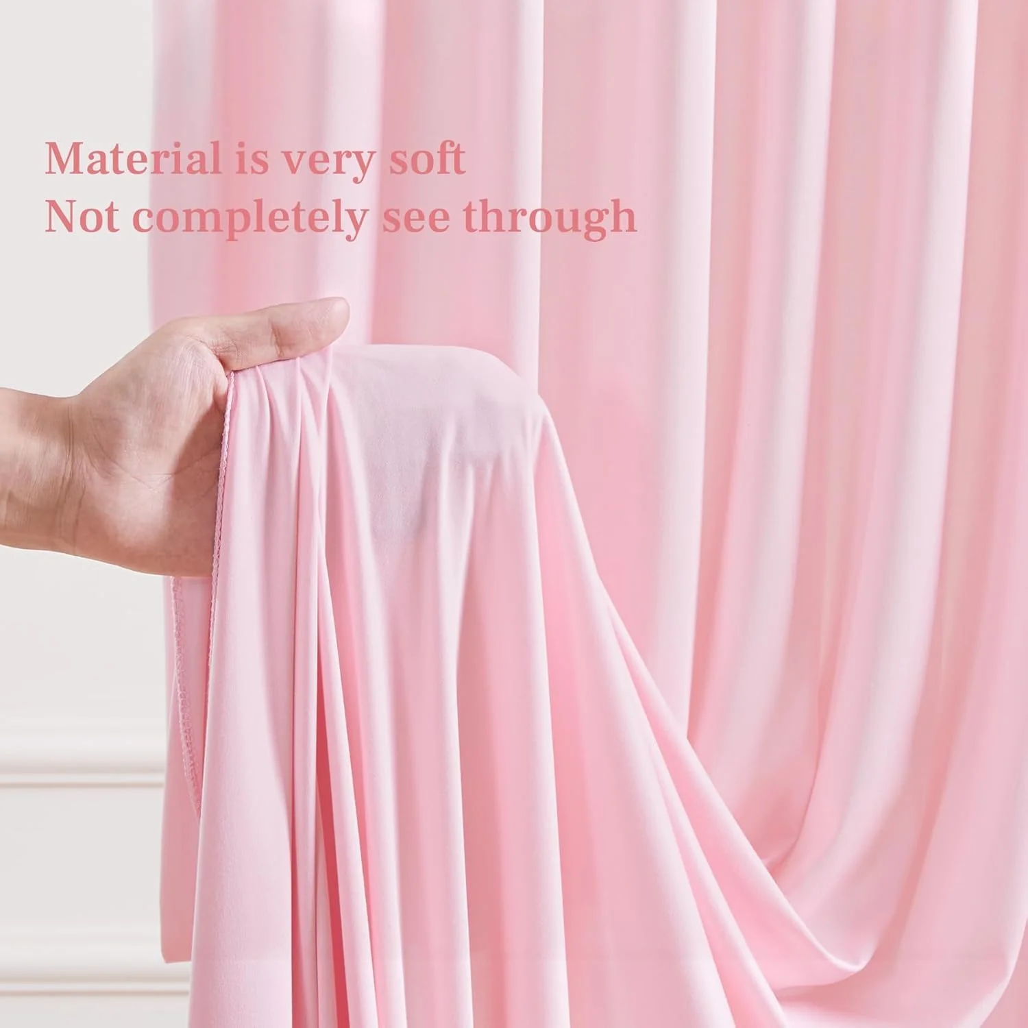 دو پنل پرده پس زمینه 1.5x2.1 متر برای مهمانی های عروسی، پرده های پارچه ای نرم پس زمینه برای دکوراسیون جشن تولد و پس زمینه عکاسی (صورتی) دو پنل پرده پس زمینه 1.5x2.1 متر برای مهمانی های عروسی، پرده های پارچه ای نرم پس زمینه برای دکوراسیون جشن تولد و پس زمینه عکاسی (صورتی)