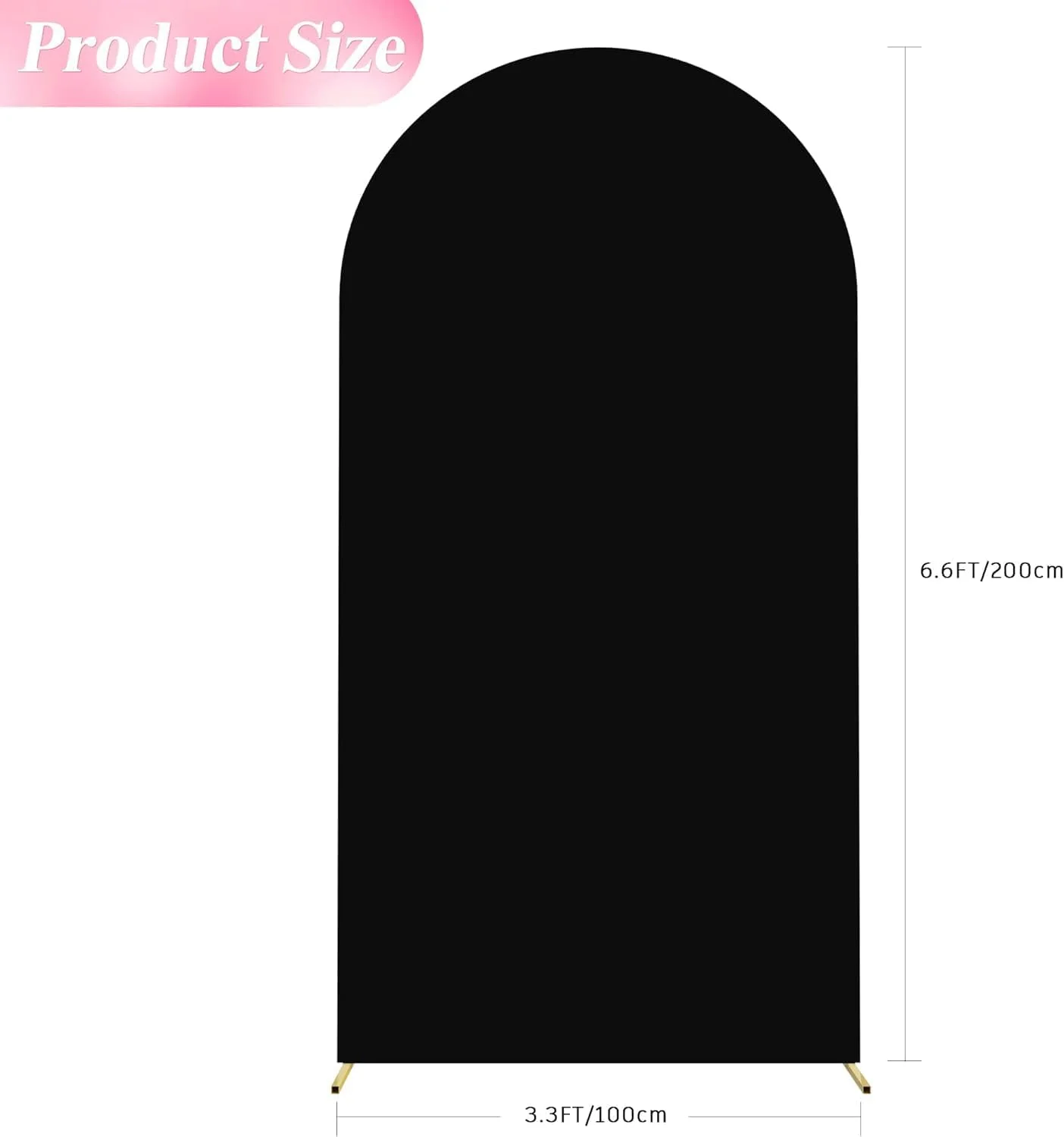 روکش طاق عروسی 2 متری، روکش طاق اسپندکس، روکش پس زمینه طاق گرد برای تزئین جشن تولد، مراسم و مهمانی (مشکی)