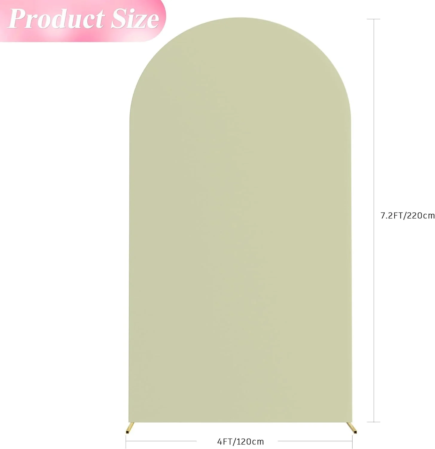 روکش طاق عروسی 2.2 متری، روکش طاق استند عروسی اسپندکس، روکش پس زمینه طاق گرد برای تزئین جشن تولد، مراسم و مهمانی (سبز مریم گلی)