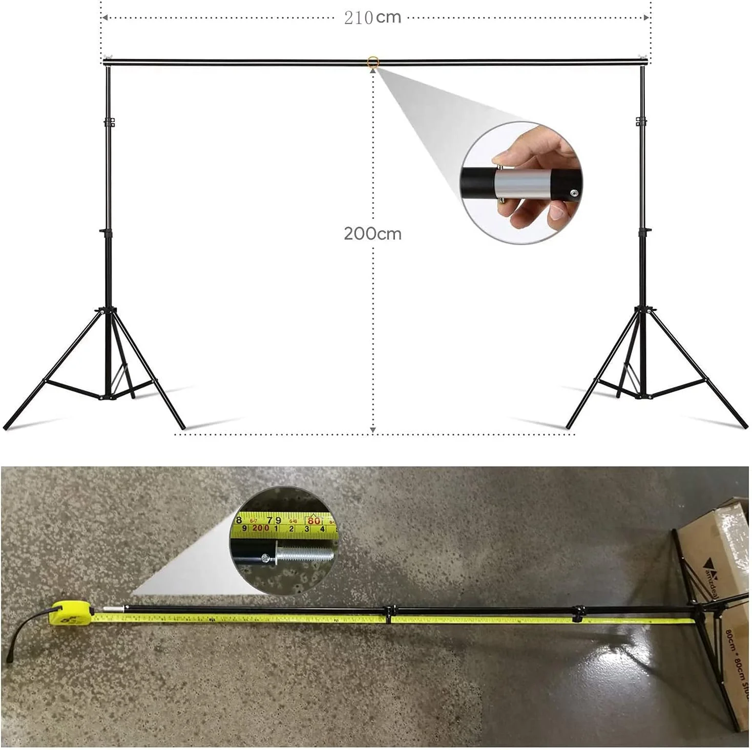 کیت سیستم پشتیبانی پس زمینه کول بیبی 2X2M با کیف حمل برای استودیو عکس و فیلم عکاسی (پایه پس زمینه 2M*2M + پرده پس زمینه) کیت سیستم پشتیبانی پس زمینه کول بیبی 2X2M با کیف حمل برای استودیو عکس و فیلم عکاسی (پایه پس زمینه 2M*2M + پرده پس زمینه)