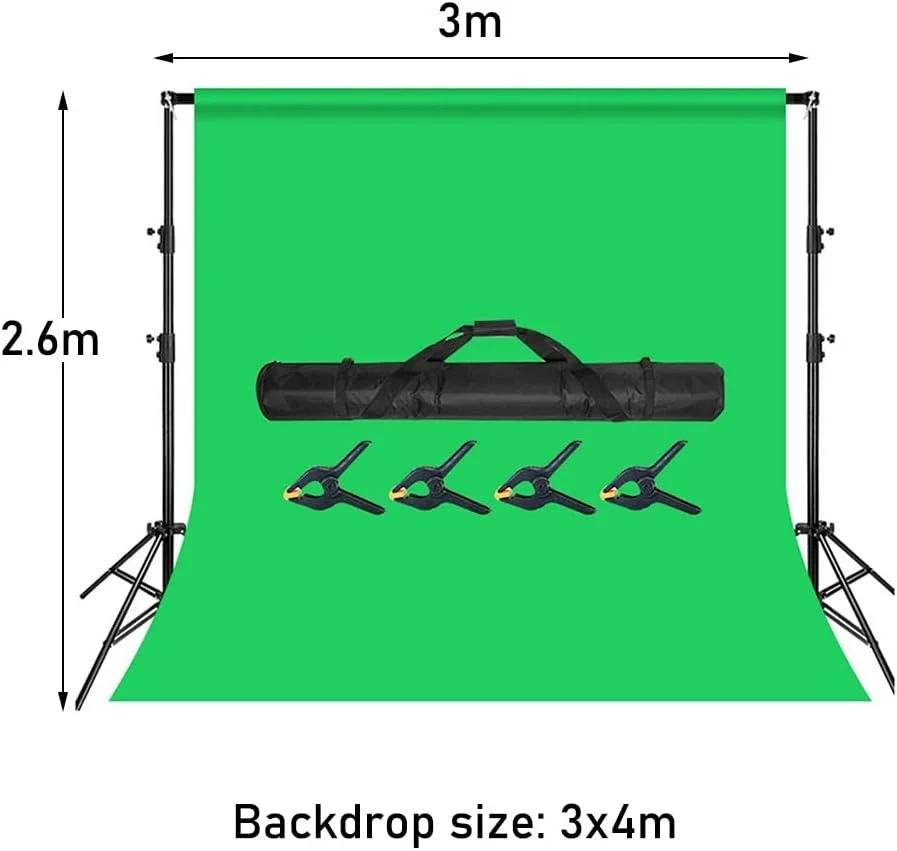 پرده سبز کروماکی با پایه | پس زمینه قابل حمل برای عکس، فیلم و ویدیو | پس زمینه سبز بادوام (رنگ: سبز، اندازه: 3x4 متر) پرده سبز کروماکی با پایه | پس زمینه قابل حمل برای عکس، فیلم و ویدیو | پس زمینه سبز بادوام (رنگ: سبز، اندازه: 3x4 متر)
