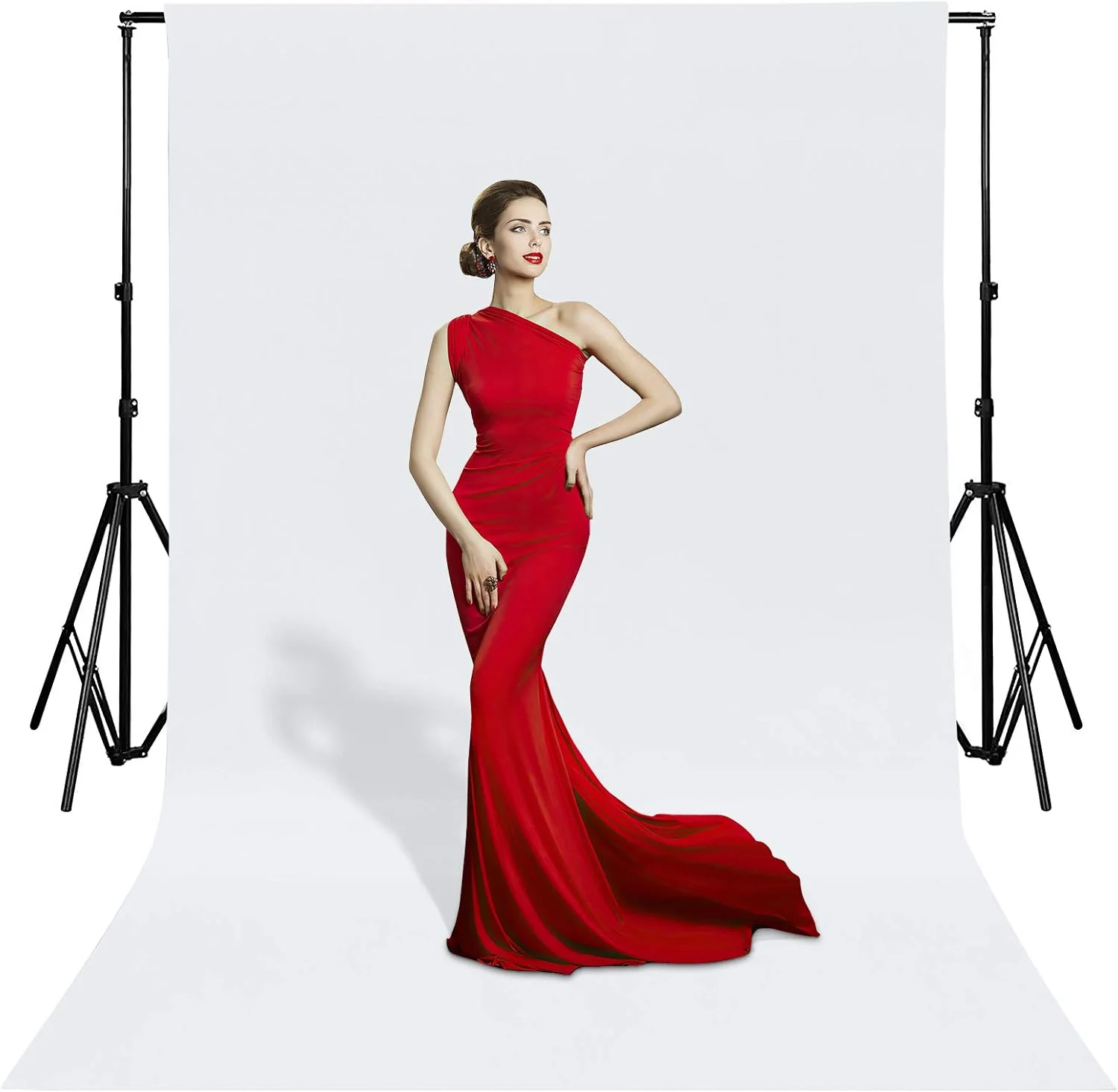 پس زمینه سفید برای عکاسی، پارچه پس زمینه کروماکی پلی استر 3x3.6 متر، پس زمینه یکدست تاشو برای عکاسی، پخش زنده، استودیوی فیلمبرداری