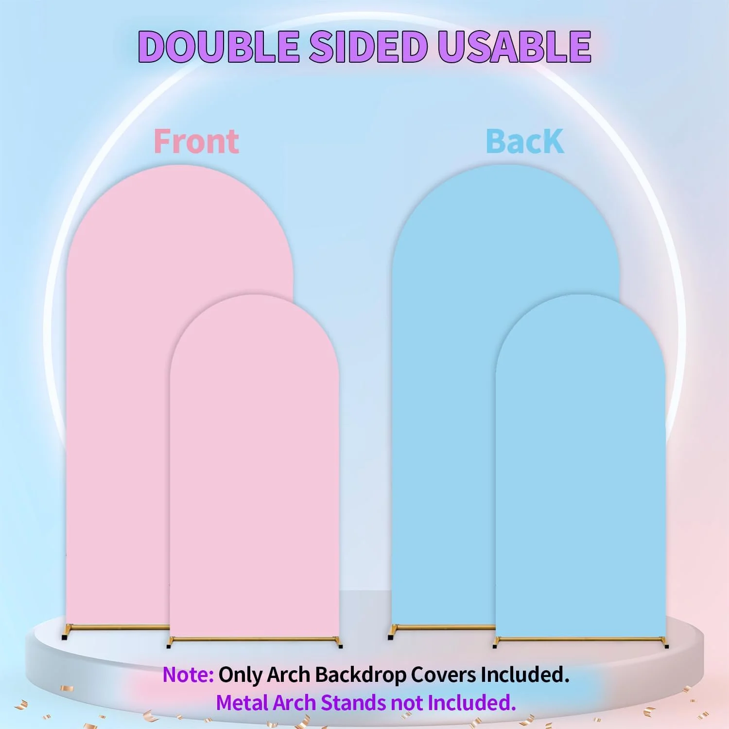 ست کاور پس زمینه طاق، 2 عدد (180 و 220 سانتی متر) کاور طاق عروسی دو رنگ، کاورهای طاق اسپندکس فیت، کاور پس زمینه طاق گرد برای جشن تولد و مهمانی (صورتی + آبی) ست کاور پس زمینه طاق، 2 عدد (180 و 220 سانتی متر) کاور طاق عروسی دو رنگ، کاورهای طاق اسپندکس فیت، کاور پس زمینه طاق گرد برای جشن تولد و مهمانی (صورتی + آبی)