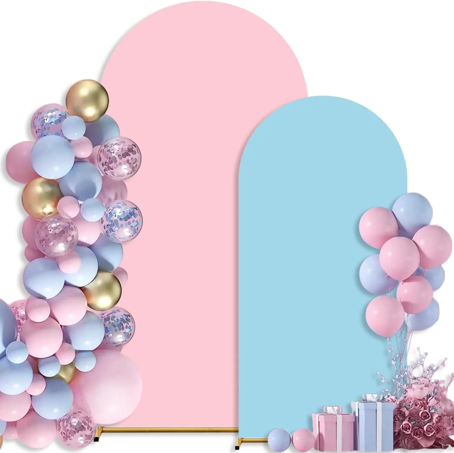 ست کاور پس زمینه طاق، 2 عدد (180 و 220 سانتی متر) کاور طاق عروسی دو رنگ، کاورهای طاق اسپندکس فیت، کاور پس زمینه طاق گرد برای جشن تولد و مهمانی (صورتی + آبی) ست کاور پس زمینه طاق، 2 عدد (180 و 220 سانتی متر) کاور طاق عروسی دو رنگ، کاورهای طاق اسپندکس فیت، کاور پس زمینه طاق گرد برای جشن تولد و مهمانی (صورتی + آبی)