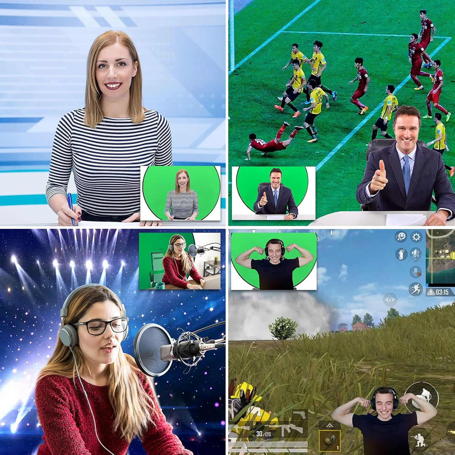 صندلی پرده سبز قابل حمل، پس زمینه سبز تاشو دو طرفه با پایه، کروماکی، برای عکاسی، استریمینگ، گیمینگ، عکس، تماس های ویدیویی زوم و جلسات صندلی پرده سبز قابل حمل، پس زمینه سبز تاشو دو طرفه با پایه، کروماکی، برای عکاسی، استریمینگ، گیمینگ، عکس، تماس های ویدیویی زوم و جلسات