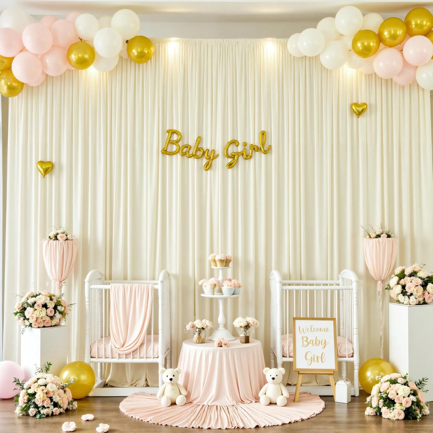 پرده پس زمینه بژ 3x3 متری برای جشن عروسی، پارچه بدون چروک، دکوراسیون پس زمینه بژ برای جشن نوزاد، دکوراسیون عکاسی تولد، 2 پنل، 1.5x3 متر پرده پس زمینه بژ 3x3 متری برای جشن عروسی، پارچه بدون چروک، دکوراسیون پس زمینه بژ برای جشن نوزاد، دکوراسیون عکاسی تولد، 2 پنل، 1.5x3 متر