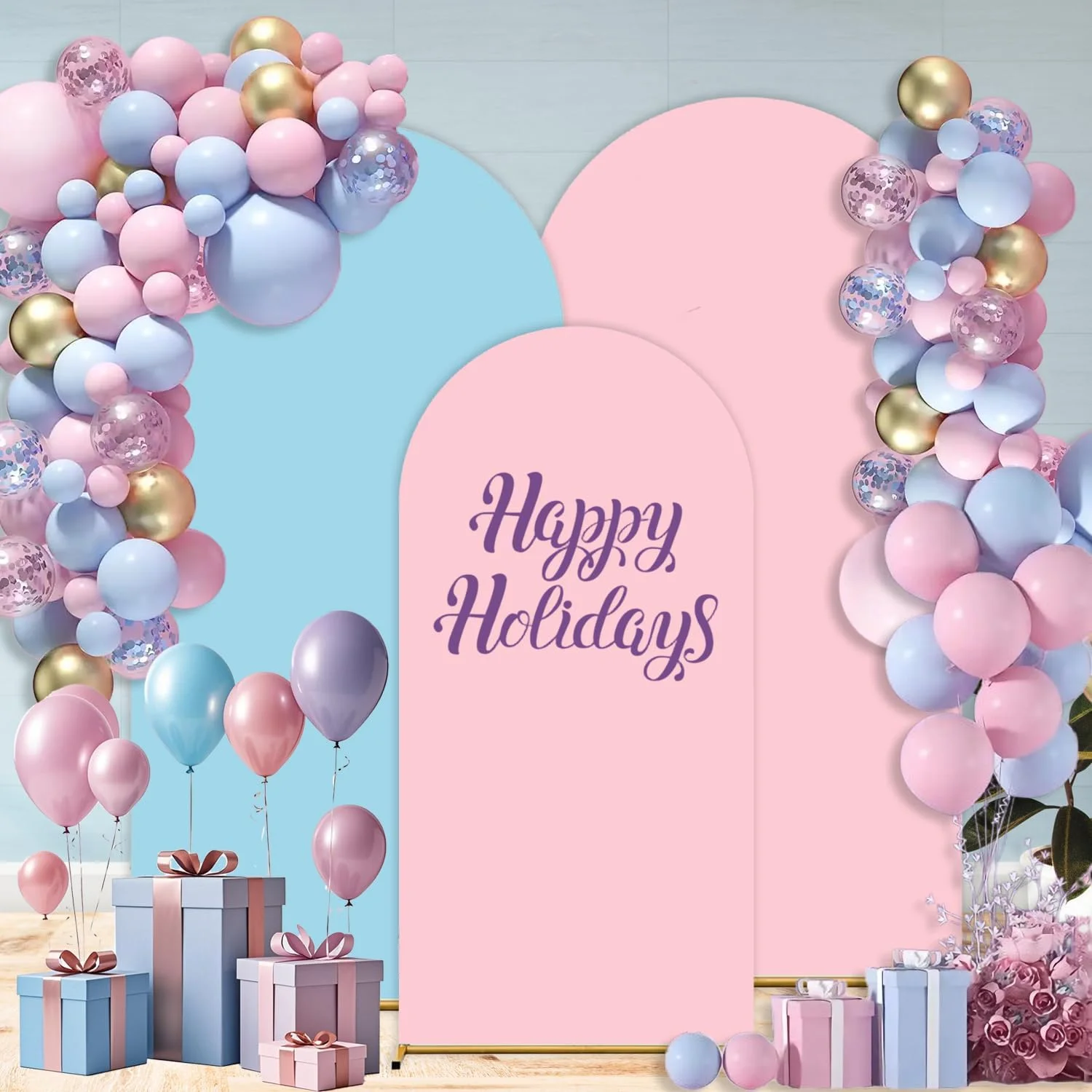 ست کاور پس زمینه طاق، 2 عدد (180 و 220 سانتی متر) کاور طاق عروسی دو رنگ، کاورهای طاق اسپندکس فیت، کاور پس زمینه طاق گرد برای جشن تولد و مهمانی (صورتی + آبی) ست کاور پس زمینه طاق، 2 عدد (180 و 220 سانتی متر) کاور طاق عروسی دو رنگ، کاورهای طاق اسپندکس فیت، کاور پس زمینه طاق گرد برای جشن تولد و مهمانی (صورتی + آبی)