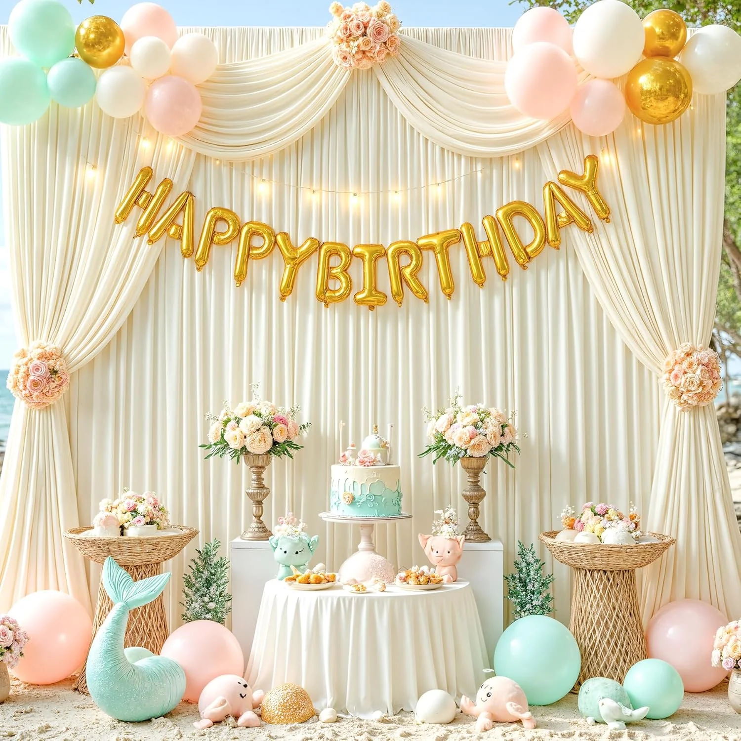 پرده پس زمینه بژ 3x3 متری برای جشن عروسی، پارچه بدون چروک، دکوراسیون پس زمینه بژ برای جشن نوزاد، دکوراسیون عکاسی تولد، 2 پنل، 1.5x3 متر پرده پس زمینه بژ 3x3 متری برای جشن عروسی، پارچه بدون چروک، دکوراسیون پس زمینه بژ برای جشن نوزاد، دکوراسیون عکاسی تولد، 2 پنل، 1.5x3 متر