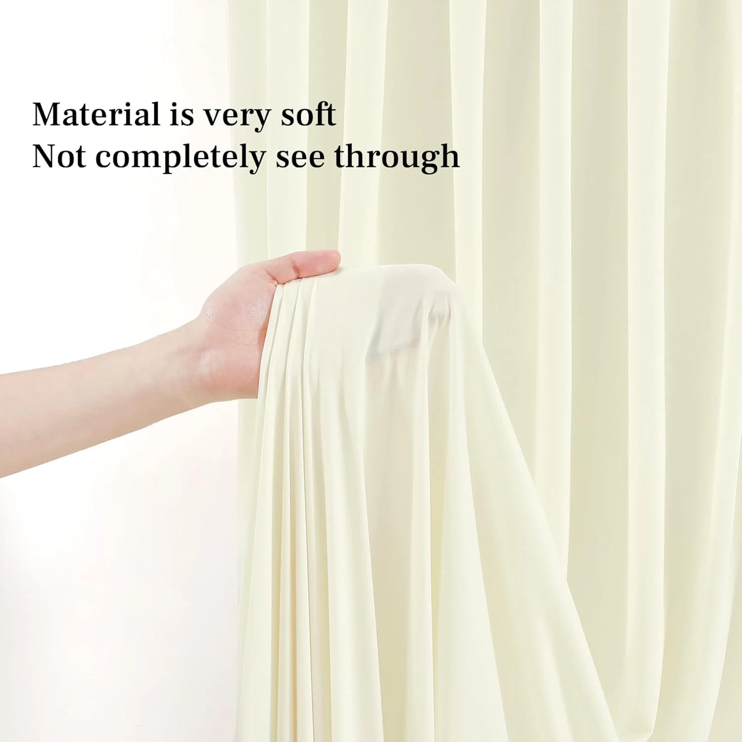 پرده پس زمینه عاجی 2.4x3 متری برای مهمانی های عروسی، پارچه پلی استر بدون چروک برای عکاسی، مناسب برای تزئینات استیج، مهمانی تولد، جشن نوزاد، 2 عدد پنل 1.2x3 متری پرده پس زمینه عاجی 2.4x3 متری برای مهمانی های عروسی، پارچه پلی استر بدون چروک برای عکاسی، مناسب برای تزئینات استیج، مهمانی تولد، جشن نوزاد، 2 عدد پنل 1.2x3 متری