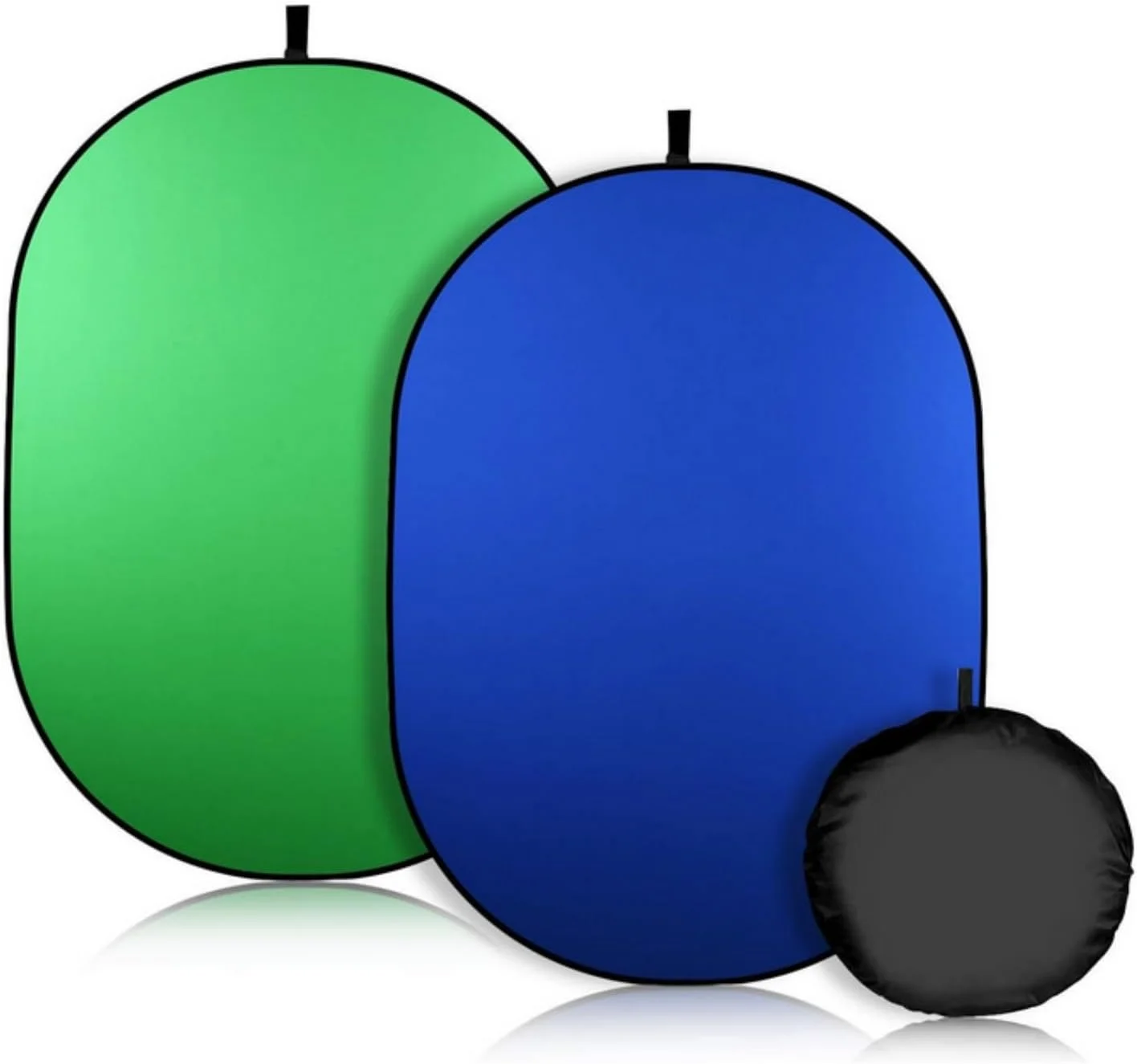 پارچه پس زمینه دو طرفه سبز آبی SKEIDO 2 در 1، کروماکی تاشو دایره ای برای استودیو عکاسی با کیف نگهداری - 100x150 سانتی متر