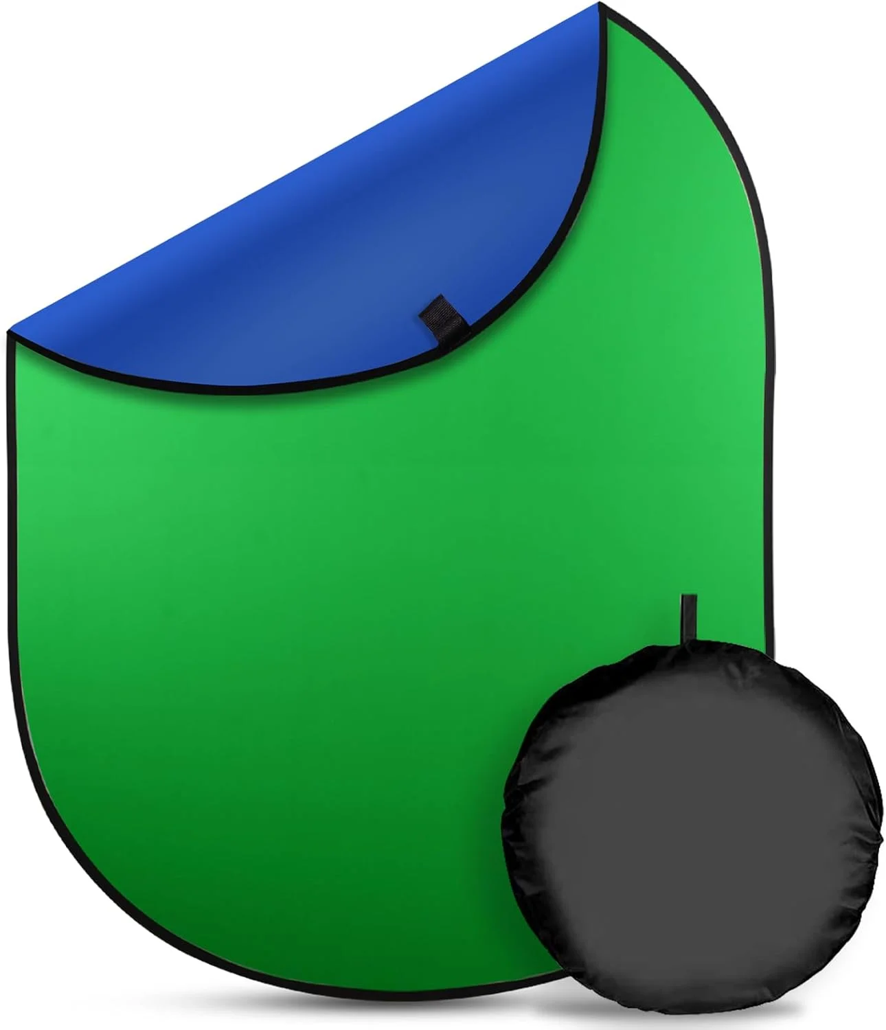 پرده پس زمینه دو طرفه تاشو EMART (سبز و آبی) به همراه کیف حمل، پس زمینه پاپ آپ قابل حمل برای عکاسی، پخش زنده و مصاحبه (100x151 سانتی متر)