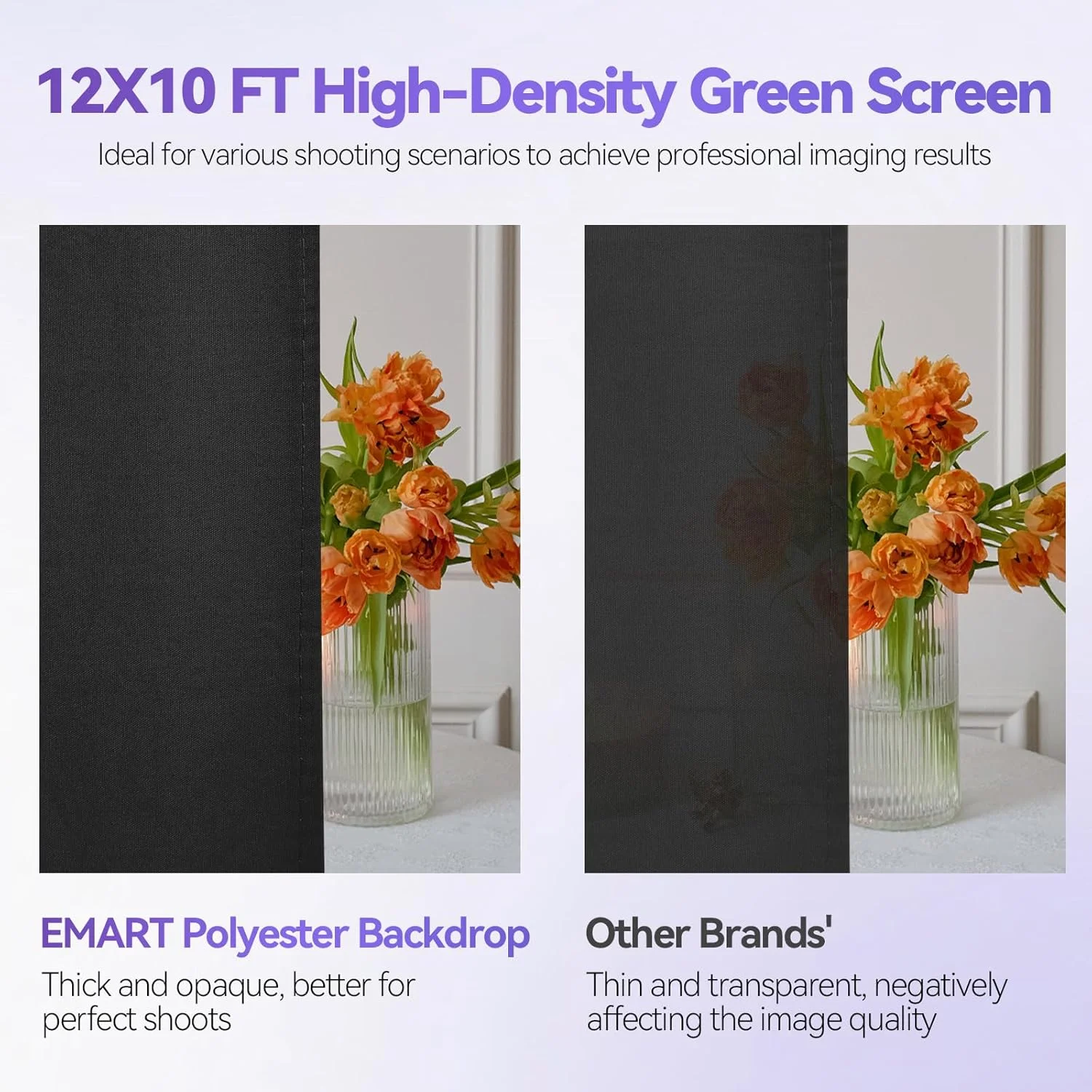 کیت پایه نگهدارنده پس زمینه عکاسی ایمارت 2.6x3 متر با پرده مشکی 3x3.6 متر، سیستم پشتیبانی پس زمینه قابل تنظیم با صفحه نمایش پارچه پلی استر بزرگ قابل حمل برای استودیو عکس و فیلم، مهمانی، پخش زنده