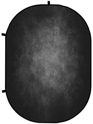 پس زمینه تاشو کیت، پس زمینه عکس پاپ آپ، پس زمینه های تاشو برای عکاسی، پس زمینه عکس تاشو دو طرفه، لوازم استودیوی عکس، 1.5x2 متر (مشکی/آبی تیره)