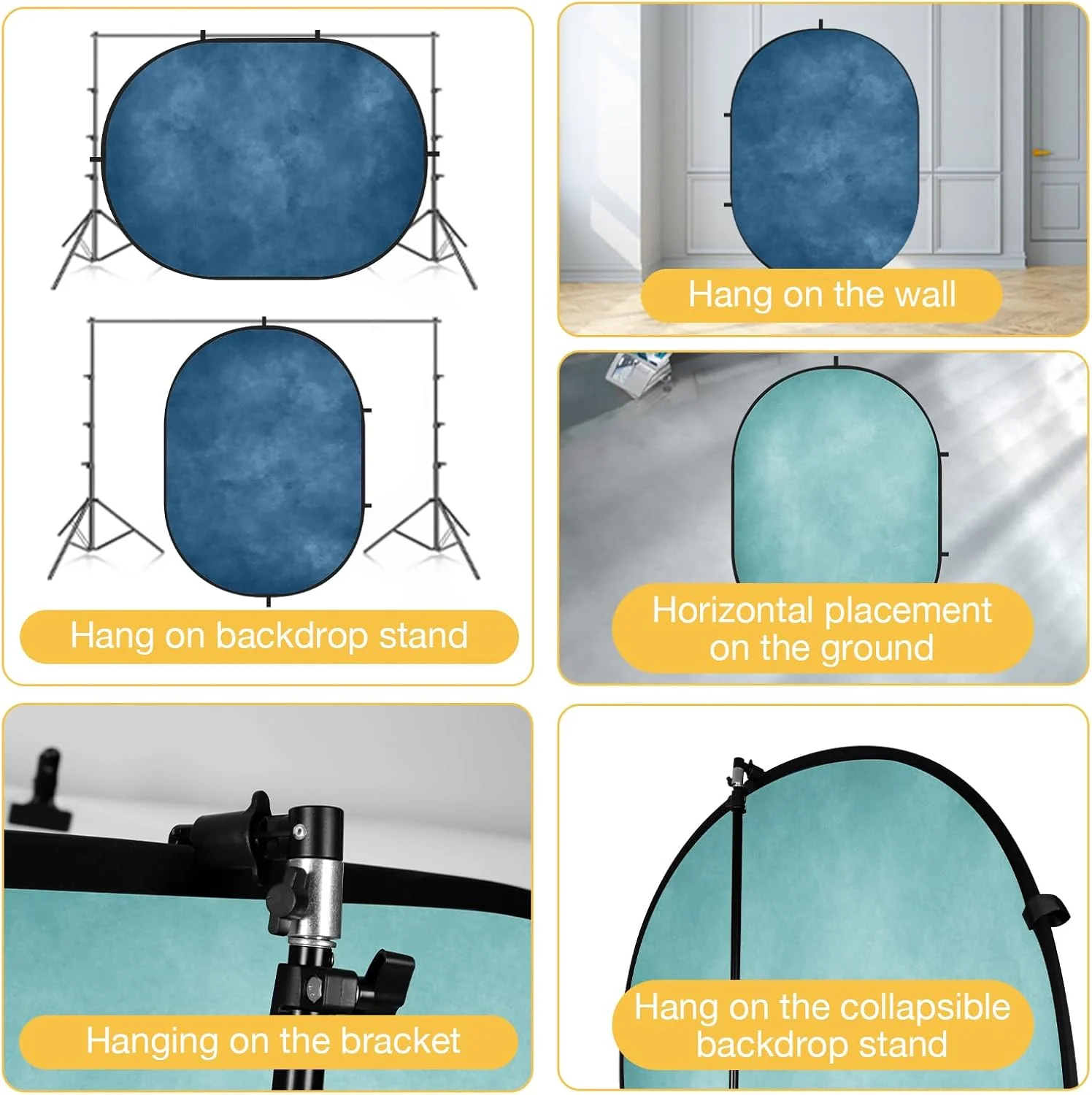 پس زمینه تاشو کیت 1.5x2 متری آبی، پس زمینه عکاسی تاشو، پس زمینه استودیوی عکس پرتره