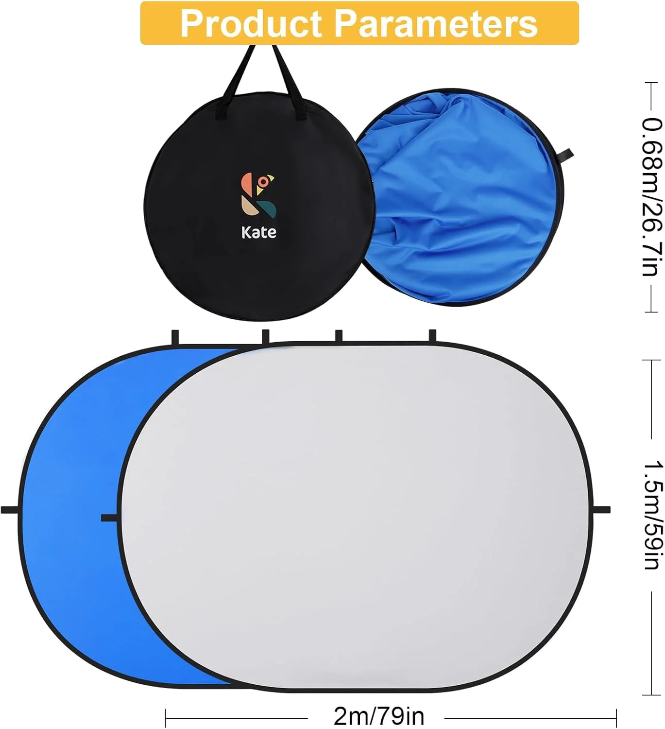 پس زمینه تاشو کیت برای تست های سلف تیپ، عکس های حرفه ای، کنفرانس ویدئویی و پخش زنده - پس زمینه عکاسی قابل حمل (1.5x2 متر، آبی/خاکستری) پس زمینه تاشو کیت برای تست های سلف تیپ، عکس های حرفه ای، کنفرانس ویدئویی و پخش زنده - پس زمینه عکاسی قابل حمل (1.5x2 متر، آبی/خاکستری)