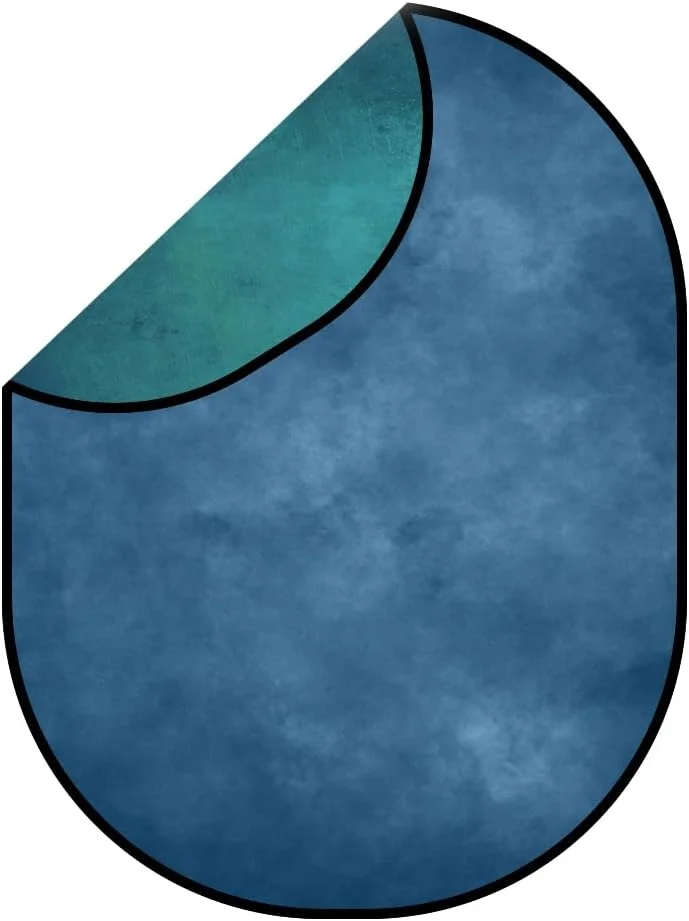 پس زمینه تاشو کیت برای عکاسی، گل آبی و سبز، پس زمینه های عکس قابل حمل، پس زمینه بازشو برای پرتره، پخش زنده، 5x6.5 فوت