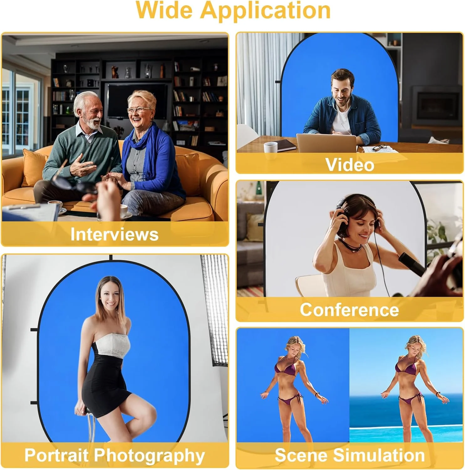 پس زمینه تاشو کیت برای تست های سلف تیپ، عکس های حرفه ای، کنفرانس ویدئویی و پخش زنده - پس زمینه عکاسی قابل حمل (1.5x2 متر، آبی/خاکستری) پس زمینه تاشو کیت برای تست های سلف تیپ، عکس های حرفه ای، کنفرانس ویدئویی و پخش زنده - پس زمینه عکاسی قابل حمل (1.5x2 متر، آبی/خاکستری)