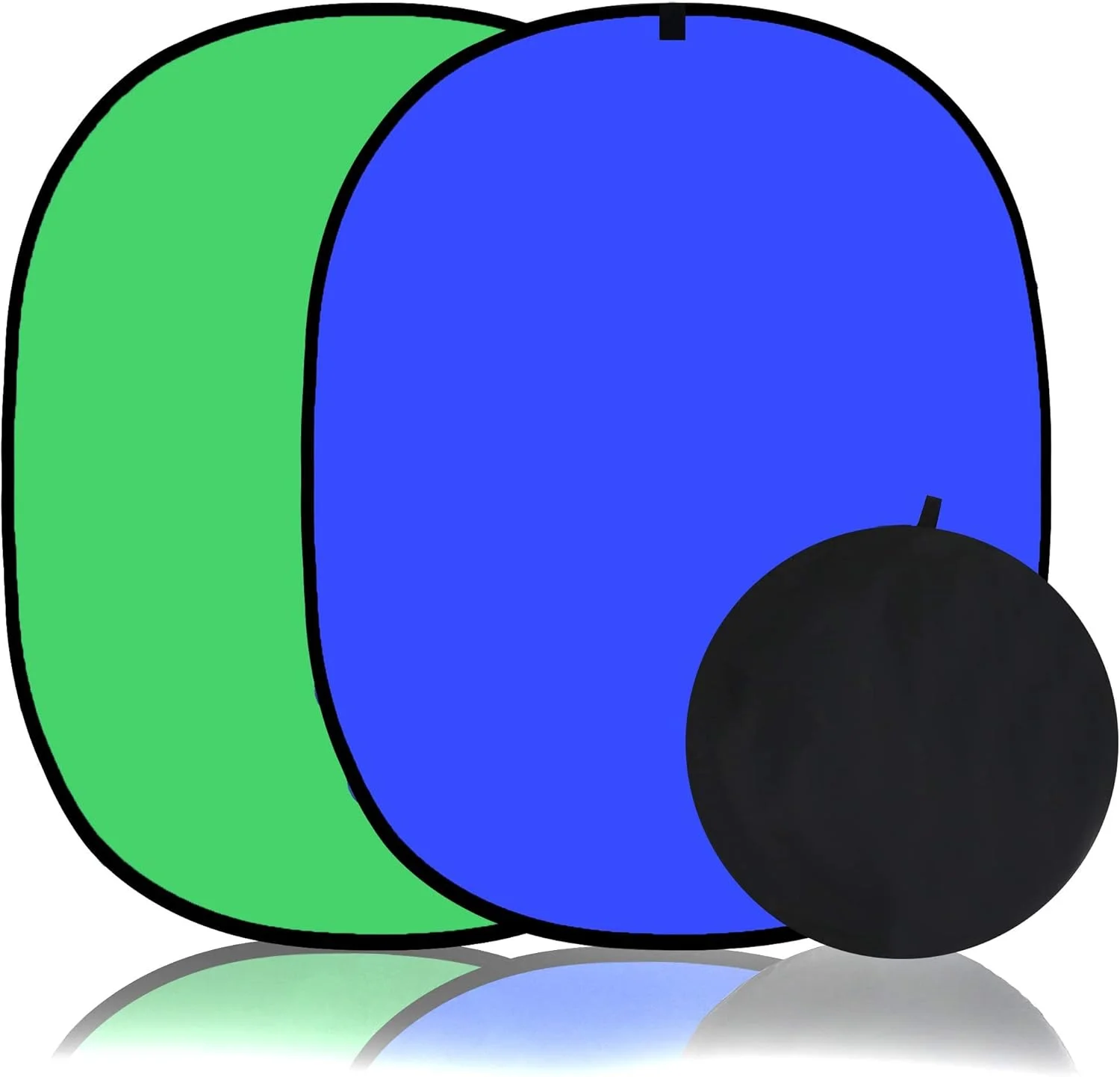 پرده سبز پس زمینه قابل حمل eWINNER، 150x200 سانتی متر، تاشو، کروماکی، 2 در 1، صفحه آبی/سبز تاشو برای صندلی/مجازی/دفتر کار خانگی/عکاسی پرتره (سبز/آبی)