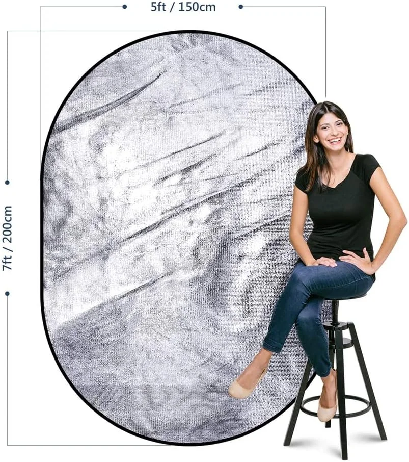 پس زمینه تاشو پرتابل 2 در 1 سفید نقره ای عکاسی eWINNER، 150 * 200 سانتی متر، به همراه کیف حمل (2 در 1/150 * 200 سانتی متر) پس زمینه تاشو پرتابل 2 در 1 سفید نقره ای عکاسی eWINNER، 150 * 200 سانتی متر، به همراه کیف حمل (2 در 1/150 * 200 سانتی متر)