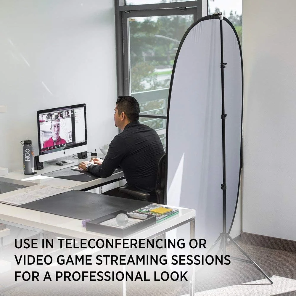 پس زمینه تاشو دو طرفه eWINNER، 100 در 150 سانتی متر، مناسب برای پرتره، عکاسی حرفه ای، استودیو تلویزیونی (سیاه/سفید)