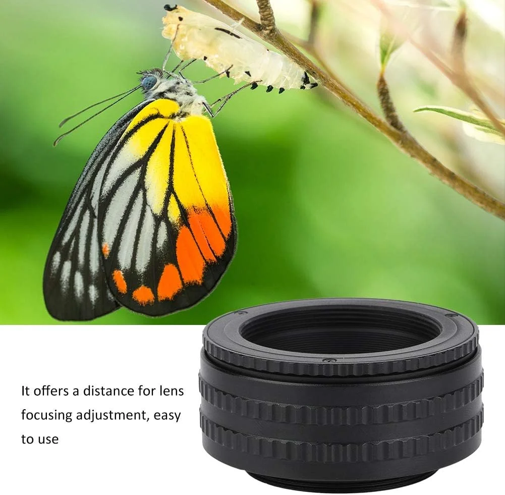 آداپتور لنز هلیکوئیدی فوکوس قابل تنظیم M42 به M42 با دوام 25-55 میلی‌متر، برای عکاسی ماکرو