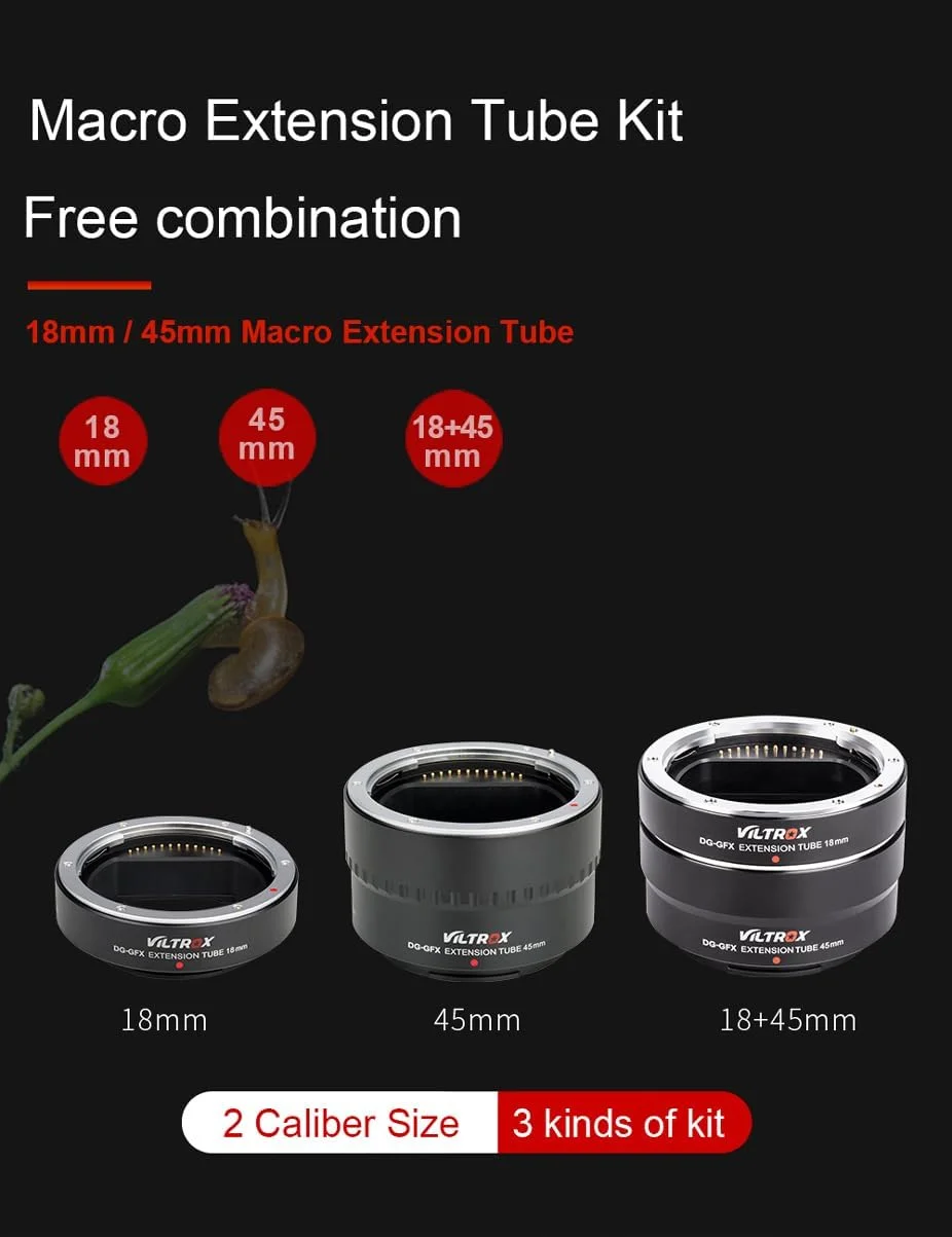 AECAM - CAMAECAM - لوله افزایش طول ماکرو 18 و 45 میلیمتری با فوکوس خودکار برای لنز و بدنه دوربین فوجیفیلم با مانت GFX AECAM - CAMAECAM - لوله افزایش طول ماکرو 18 و 45 میلیمتری با فوکوس خودکار برای لنز و بدنه دوربین فوجیفیلم با مانت GFX