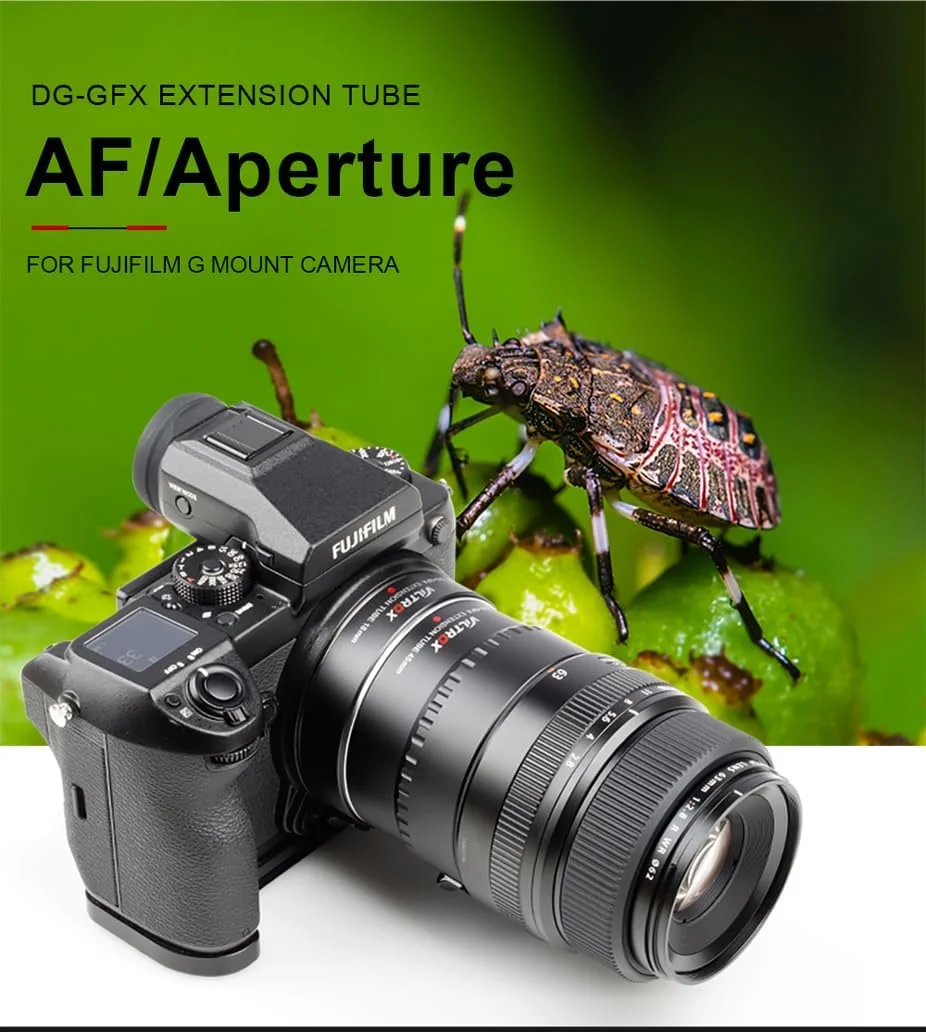 AECAM - CAMAECAM - لوله افزایش طول ماکرو 18 و 45 میلیمتری با فوکوس خودکار برای لنز و بدنه دوربین فوجیفیلم با مانت GFX AECAM - CAMAECAM - لوله افزایش طول ماکرو 18 و 45 میلیمتری با فوکوس خودکار برای لنز و بدنه دوربین فوجیفیلم با مانت GFX