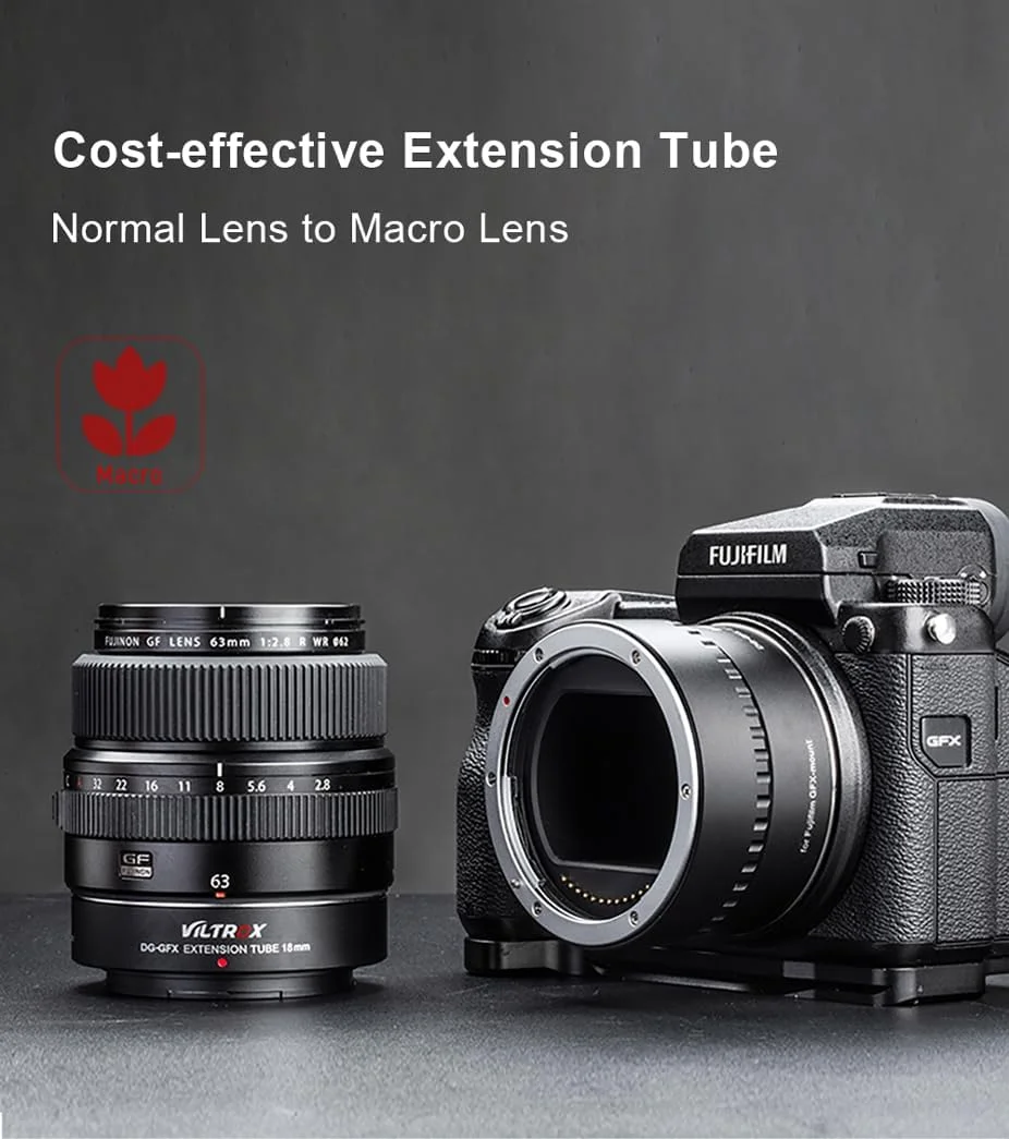 AECAM - CAMAECAM - لوله افزایش طول ماکرو 18 و 45 میلیمتری با فوکوس خودکار برای لنز و بدنه دوربین فوجیفیلم با مانت GFX AECAM - CAMAECAM - لوله افزایش طول ماکرو 18 و 45 میلیمتری با فوکوس خودکار برای لنز و بدنه دوربین فوجیفیلم با مانت GFX