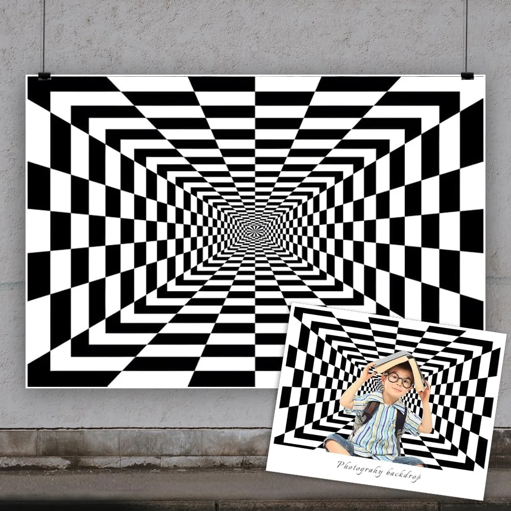 پس زمینه شطرنجی سیاه و سفید طرح هندسی سه بعدی تونل بی پایان انتزاعی 3x2.5 متری برای تزئینات جشن تولد با تم، عکسبرداری پرتره کودکان و بزرگسالان پس زمینه شطرنجی سیاه و سفید طرح هندسی سه بعدی تونل بی پایان انتزاعی 3x2.5 متری برای تزئینات جشن تولد با تم، عکسبرداری پرتره کودکان و بزرگسالان