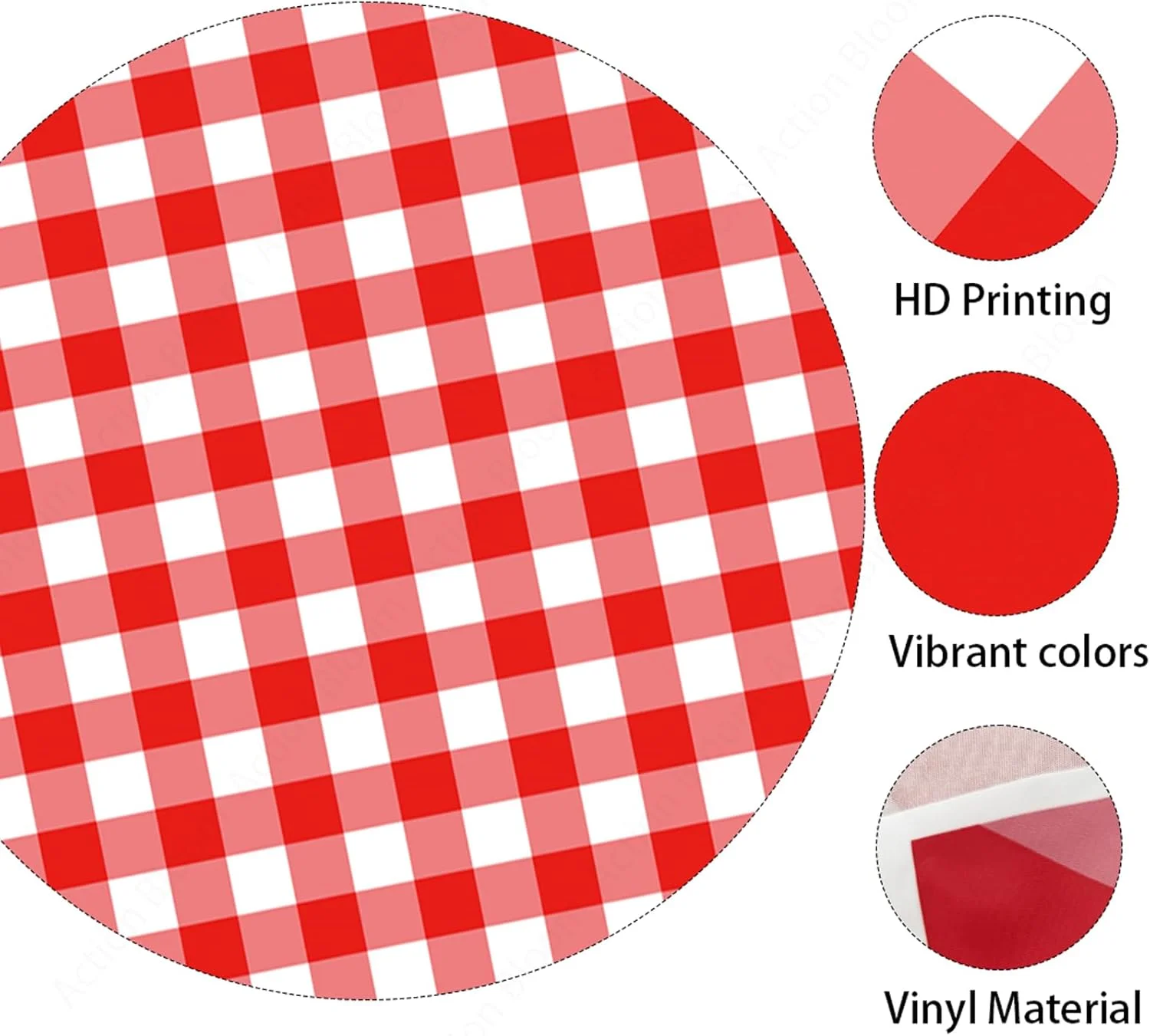 پس زمینه شطرنجی قرمز و سفید - پس زمینه وینیل بافت چهارخانه قرمز 210x150 سانتی متر برای تزئینات مهمانی پیک نیک باربیکیو، تولد، عکاسی پرتره جشن نوزاد