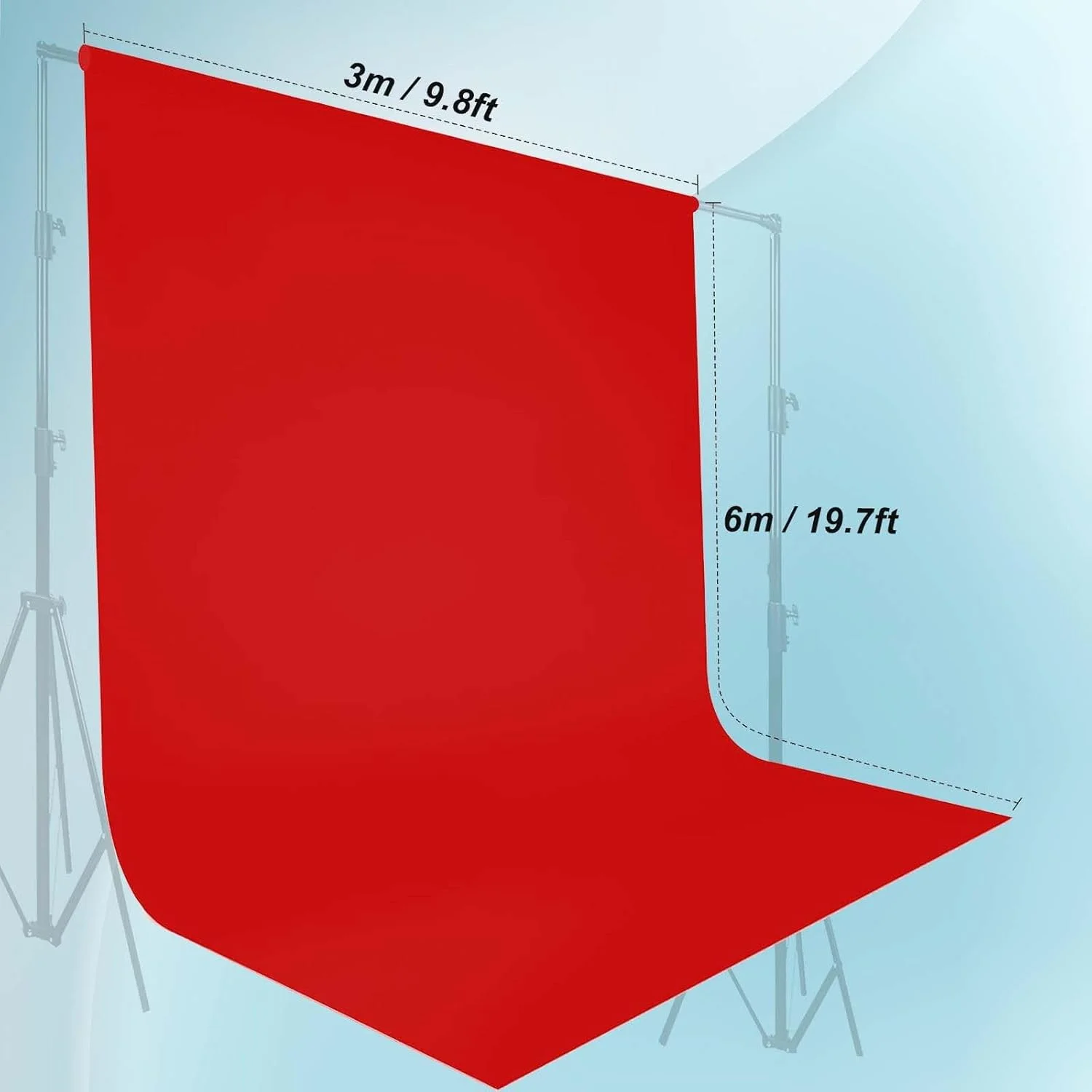 پرده پس زمینه پارچه ای کوپیک، مناسب برای استودیو عکاسی، فیلمبرداری و تلویزیون، 3 در 6 متر (قرمز) پرده پس زمینه پارچه ای کوپیک، مناسب برای استودیو عکاسی، فیلمبرداری و تلویزیون، 3 در 6 متر (قرمز)