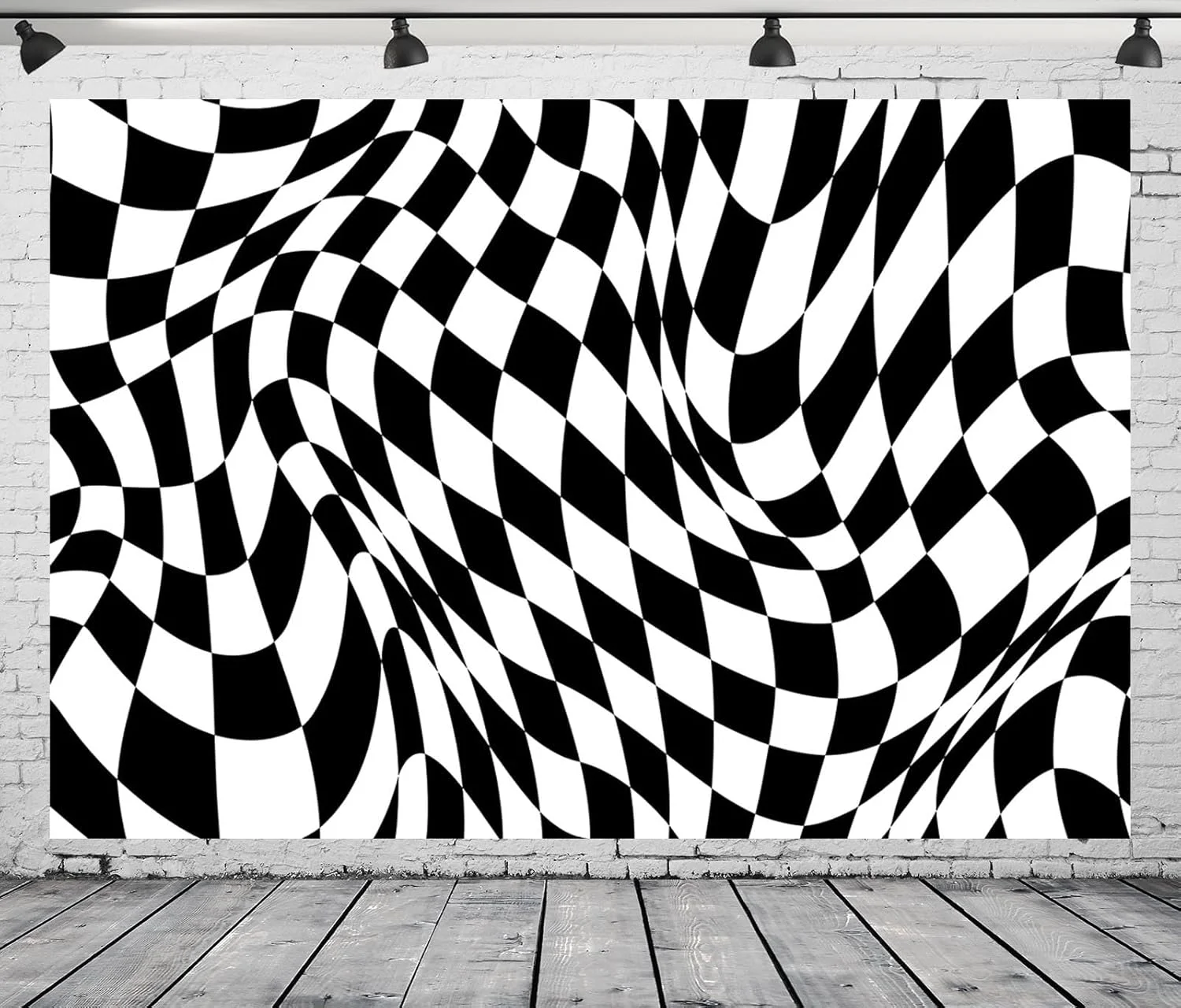 پس زمینه پارچه ای طرح شطرنجی سیاه و سفید BELECO، 213x152 سانتی متر، بافت صفحه شطرنجی، زمینه موج دار، لوازم مهمانی با تم مسابقه، دکوراسیون تولد، لوازم استودیوی عکس پس زمینه پارچه ای طرح شطرنجی سیاه و سفید BELECO، 213x152 سانتی متر، بافت صفحه شطرنجی، زمینه موج دار، لوازم مهمانی با تم مسابقه، دکوراسیون تولد، لوازم استودیوی عکس